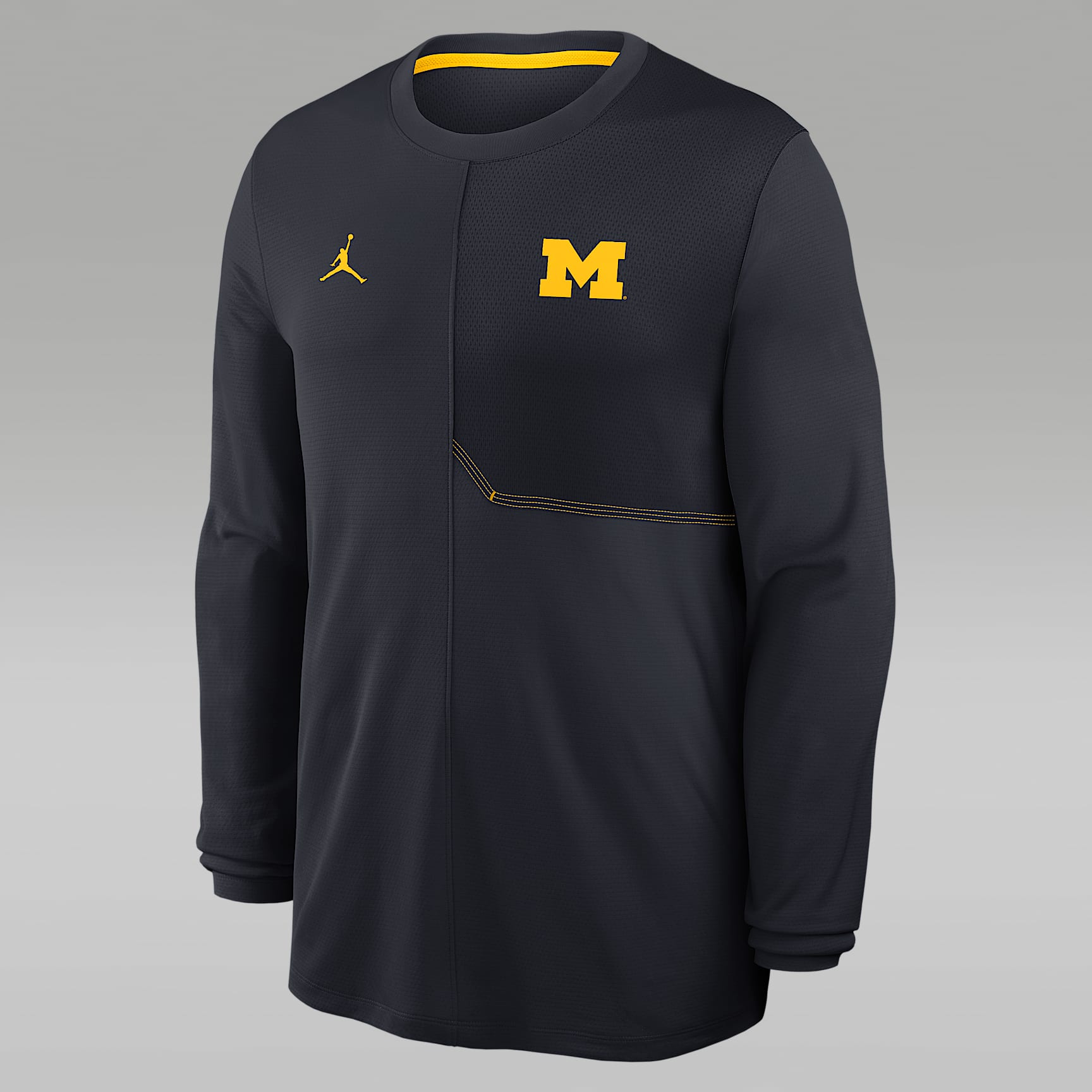 Playera de manga larga universitaria marca Jordan Dri-FIT para hombre Michigan Sideline