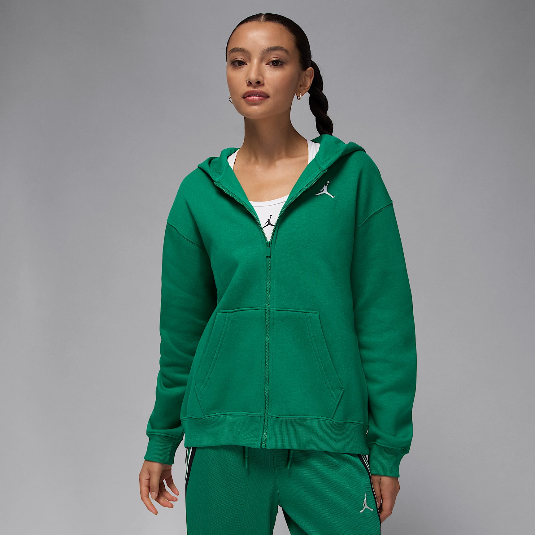 Sweat à capuche en tissu Fleece à zip Jordan Brooklyn pour femme