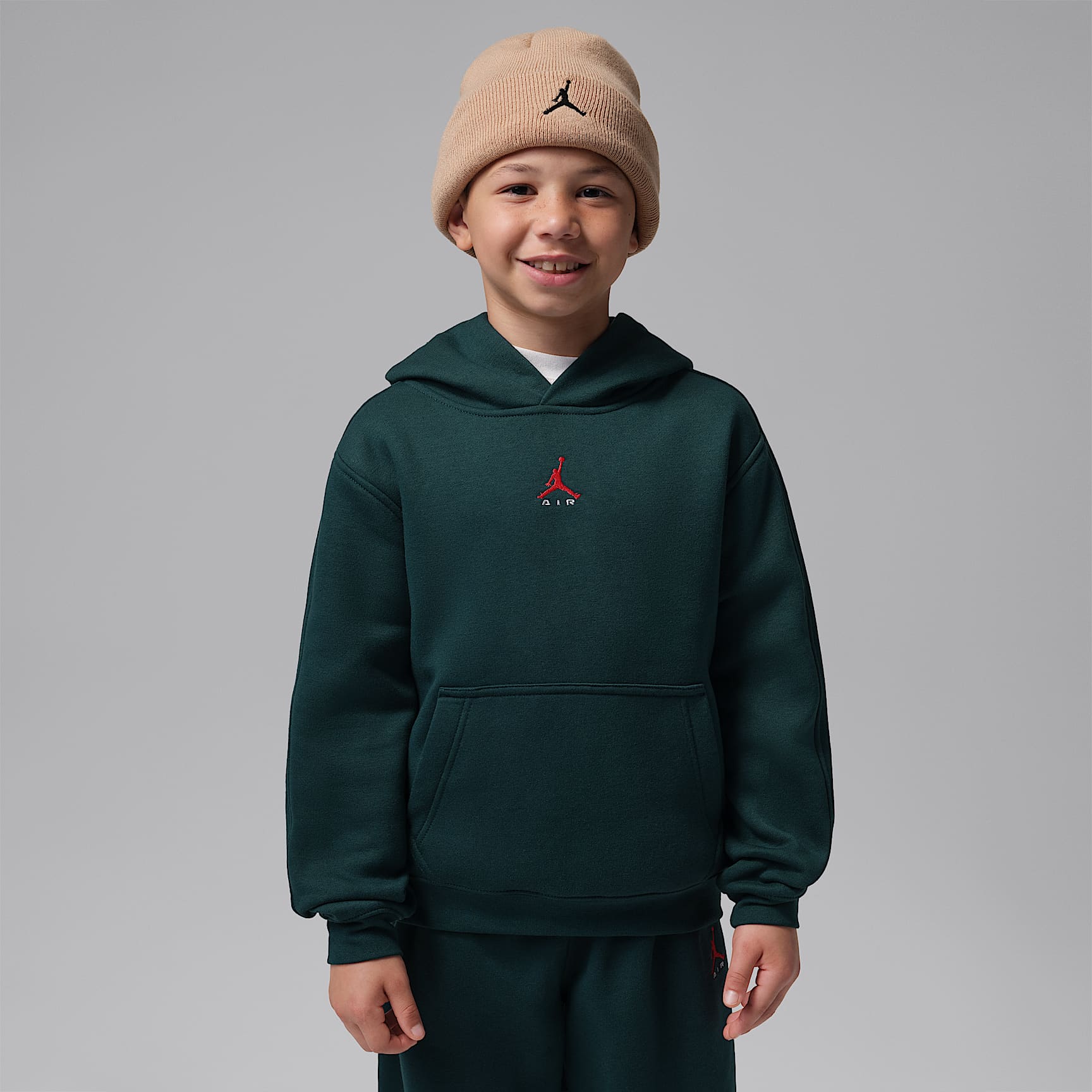 Sudadera con gorro sin cierre para niños talla grande Jordan Brooklyn Fleece