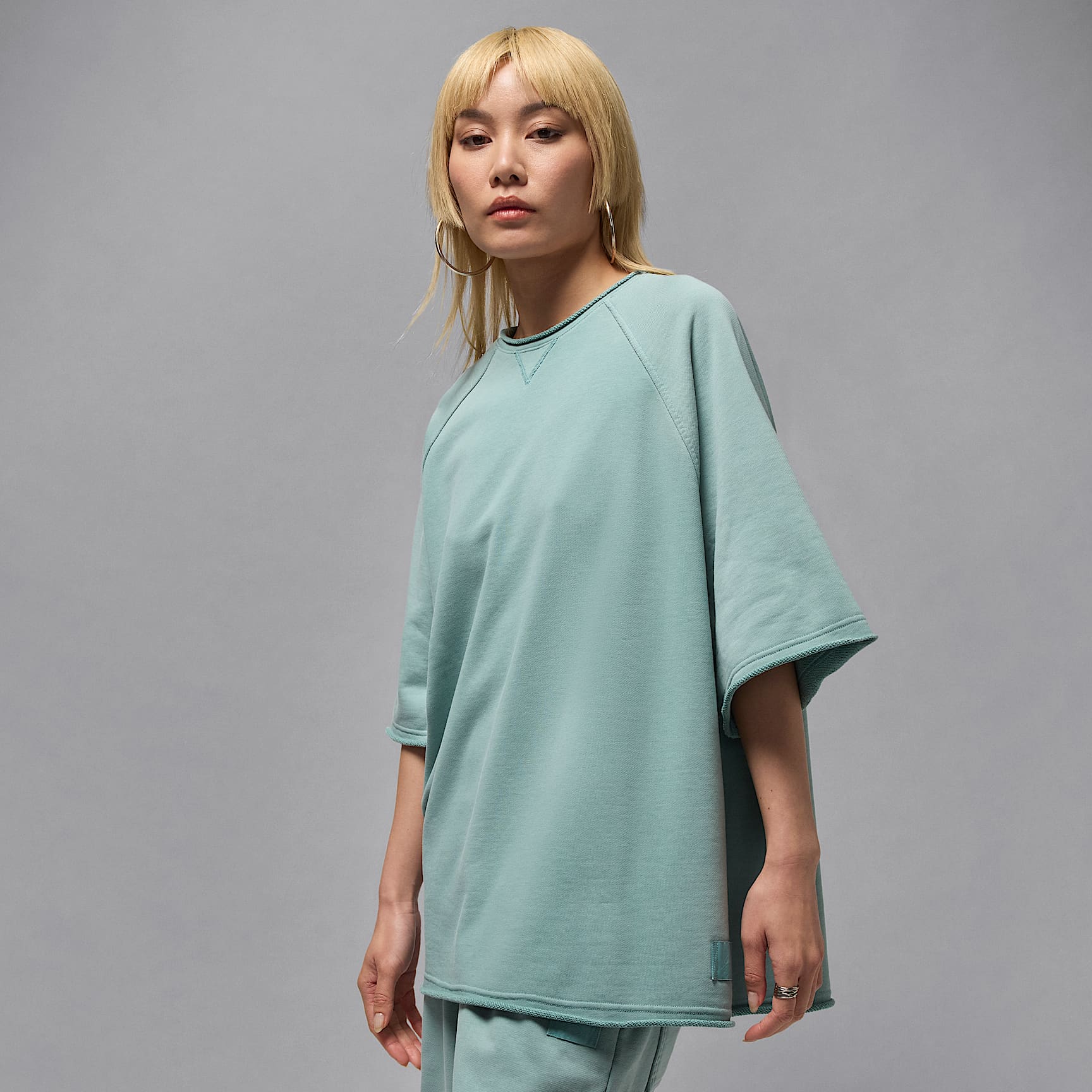 Jordan Flight Fleece 女款寬版短袖毛圈布上衣