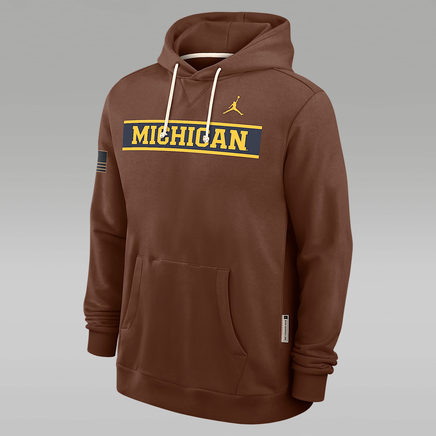 Michigan 2026 Military Appreciation Standard Issue Men's Jordan Brand Dri-FIT College Pullover Hoodie