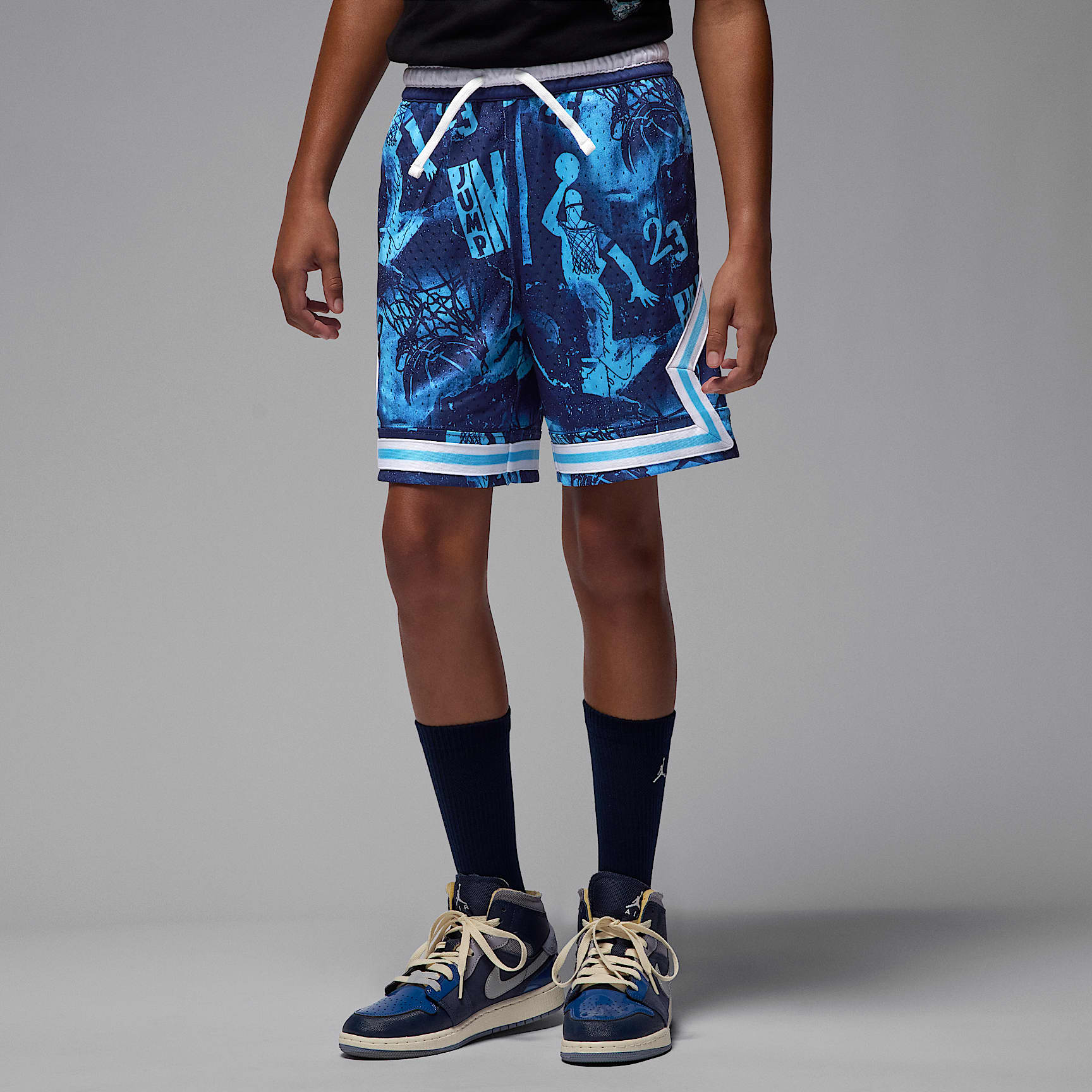 Shorts deportivos Diamond estampados MJ para niños talla grande Jordan Dri-FIT