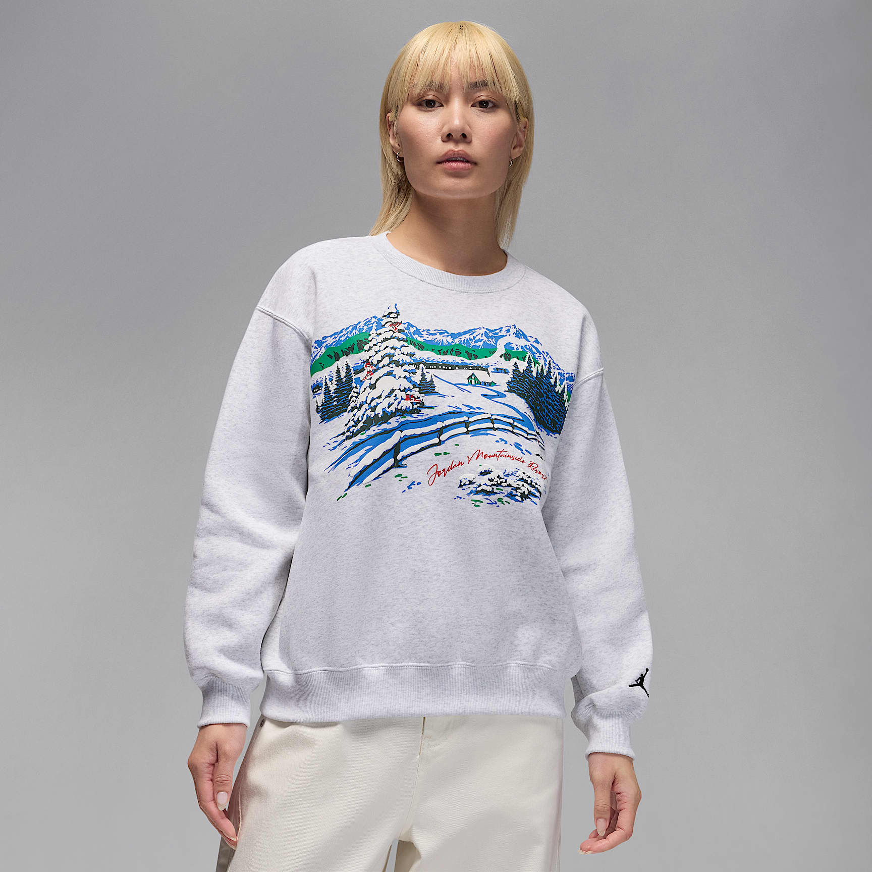 조던 브루클린 플리스 여성 크루넥 스웻셔츠