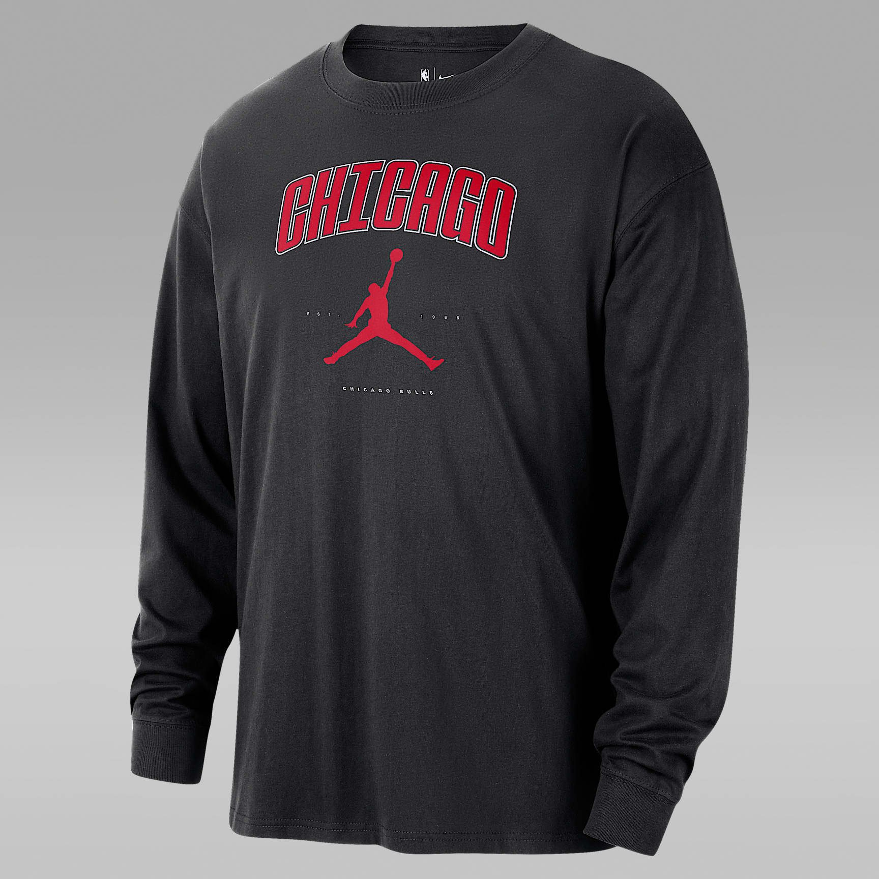 T-shirt à manches longues Jordan NBA Chicago Bulls Essential pour homme