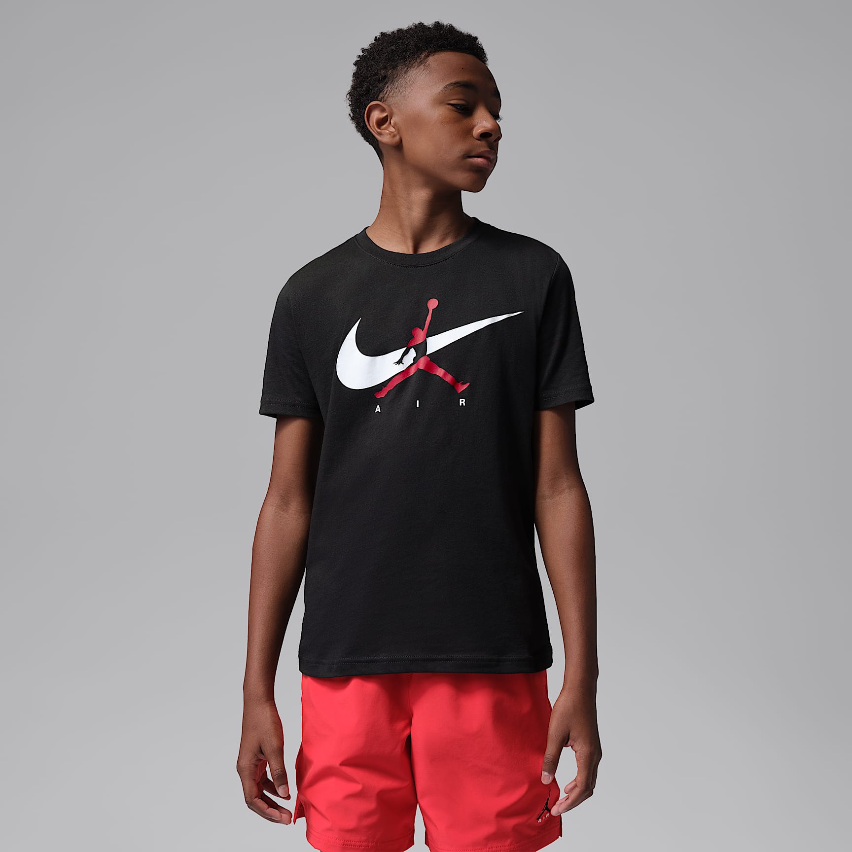 Jordan Big Kids' Jumpman Swoosh Intersection T-Shirt