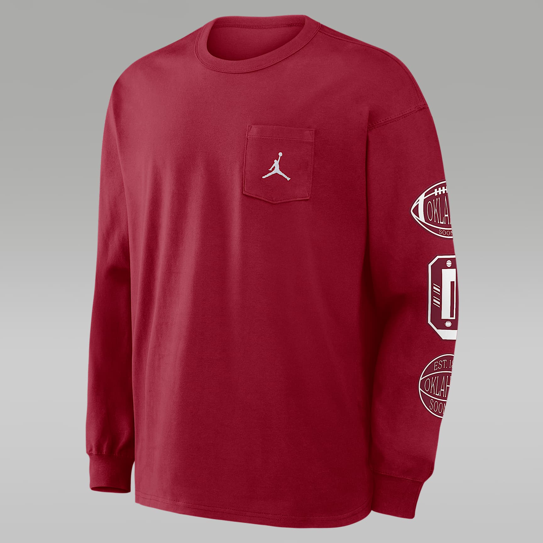 Oklahoma Academic Max90 Pocket Men's Jordan Brand College Long-Sleeve T-Shirt