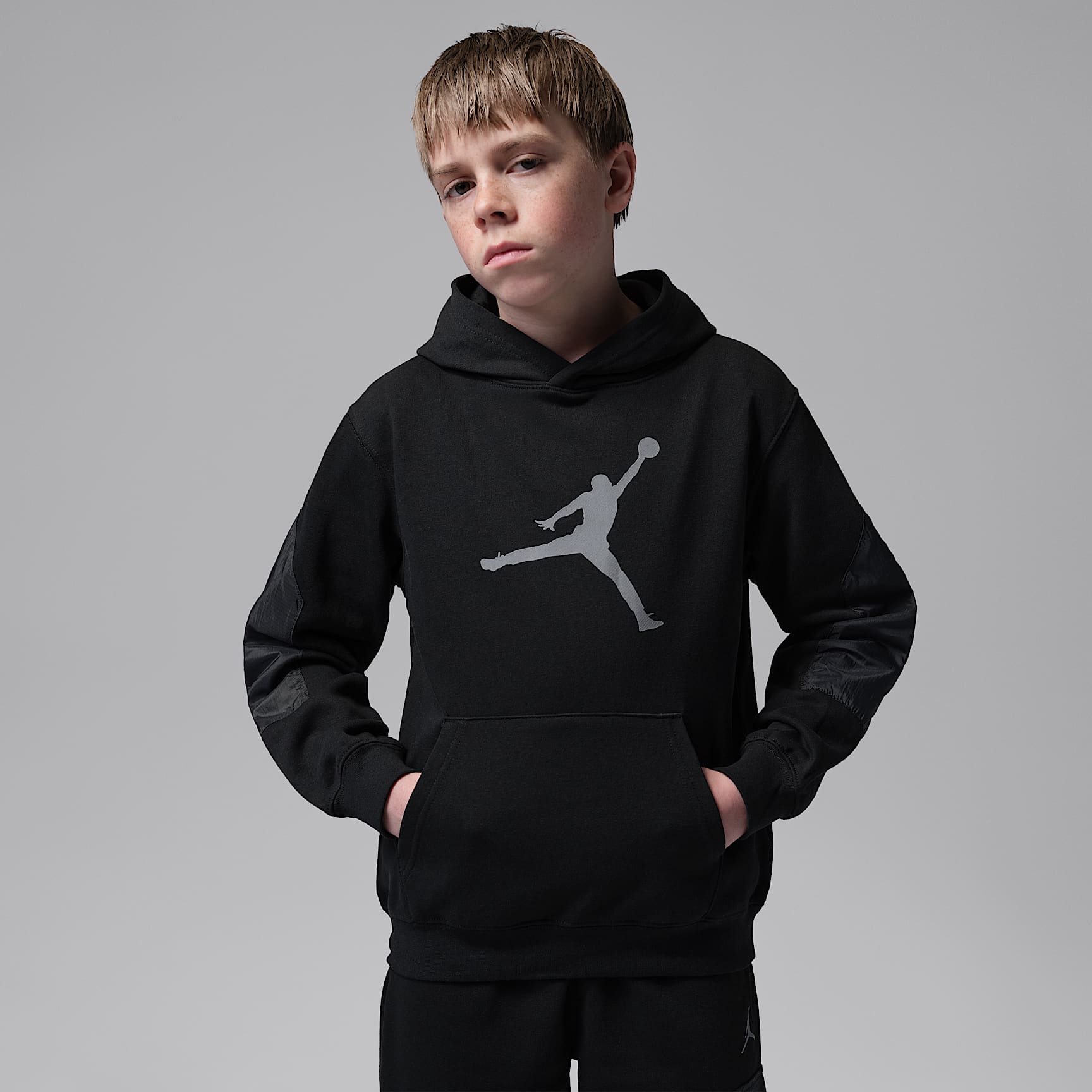 Sudadera con gorro sin cierre de tejido French Terry para niños talla grande Hike Mike Jordan