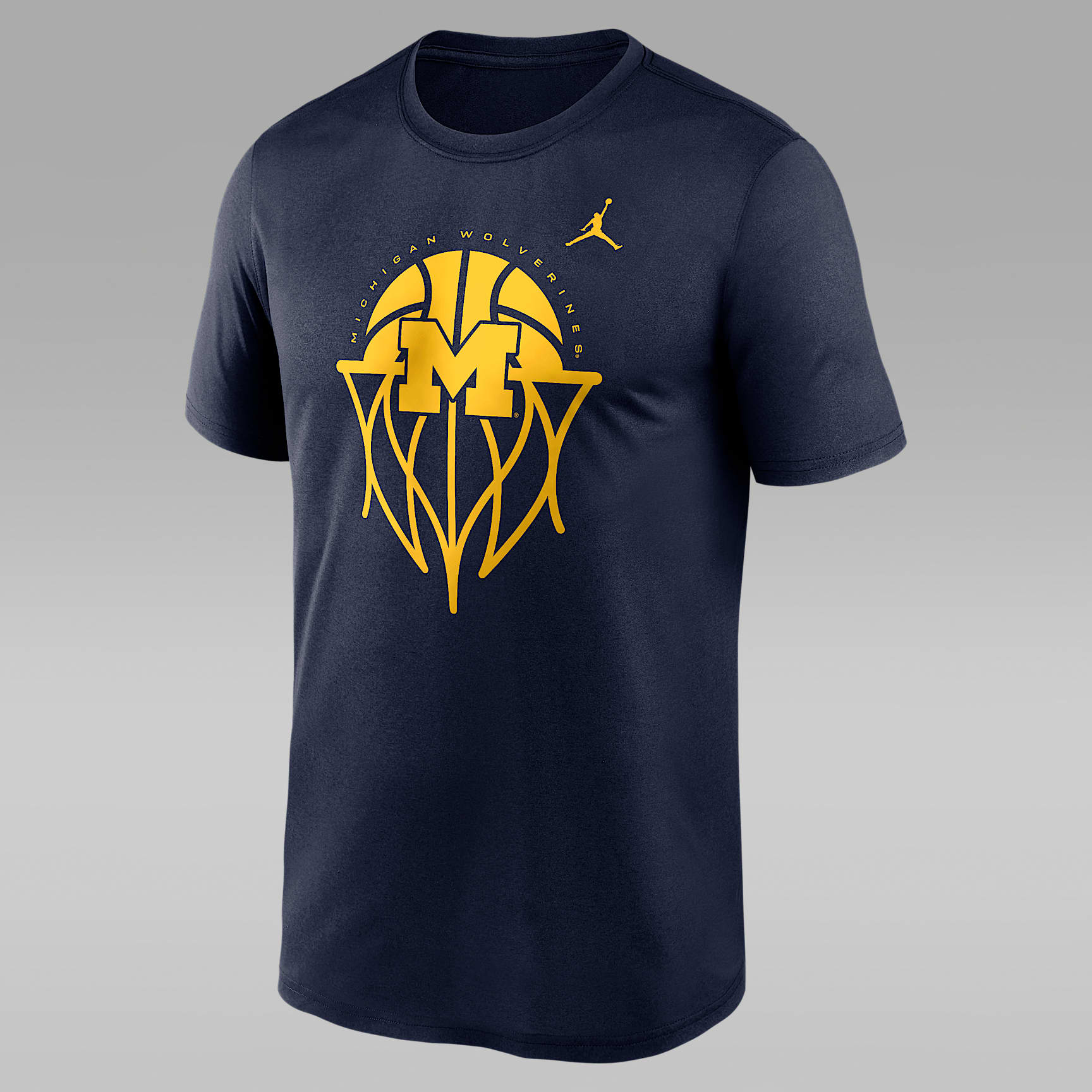 Playera universitaria Jordan Dri-FIT para hombre Michigan Campus Legend Shadow Logo