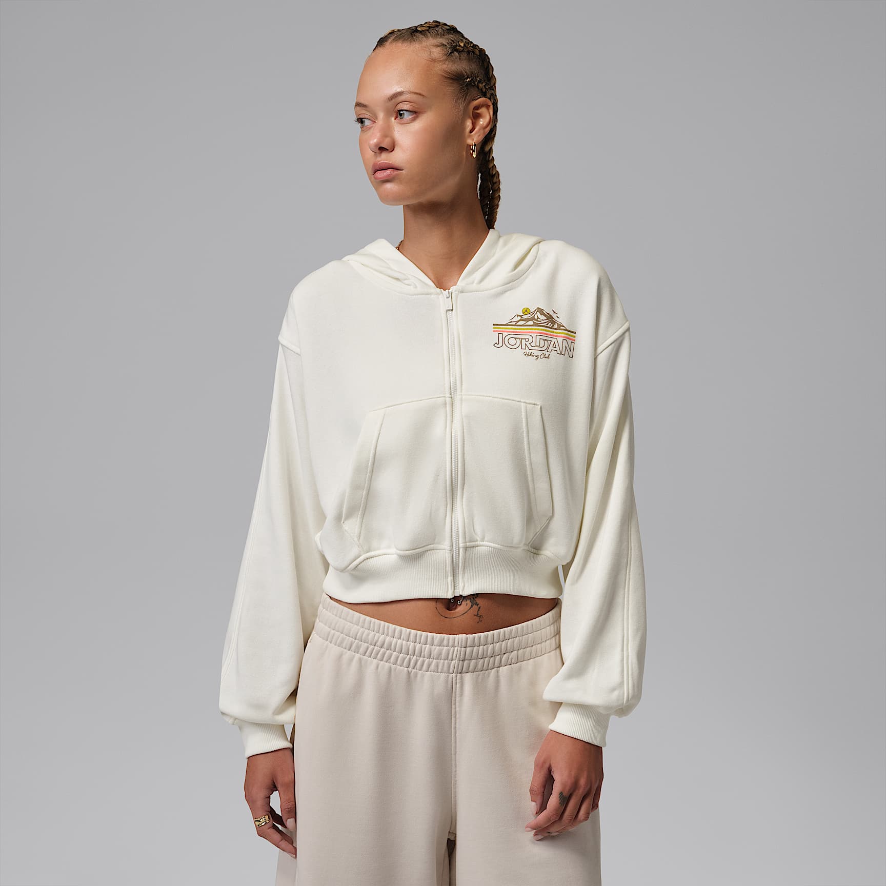 Sudadera con gorro de cierre completo Hike Mike para mujer Jordan Brooklyn Fleece