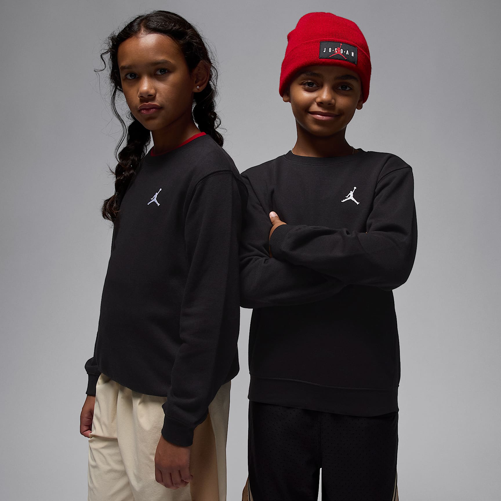 조던 브루클린 프렌치 테리 주니어 크루 탑