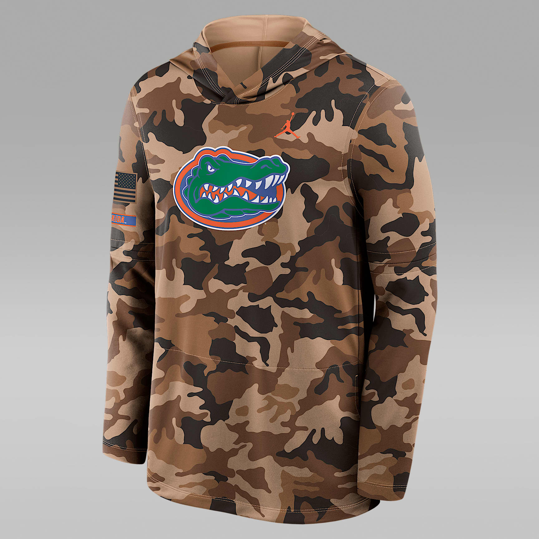 Sudadera de manga larga universitaria marca Jordan Dri-FIT con gorro para hombre Florida Military Appreciation