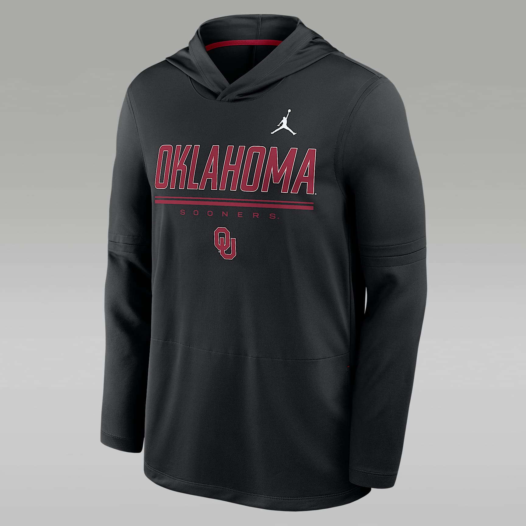 Playera de manga larga universitaria marca Jordan Dri-FIT con gorro para hombre Oklahoma Sideline