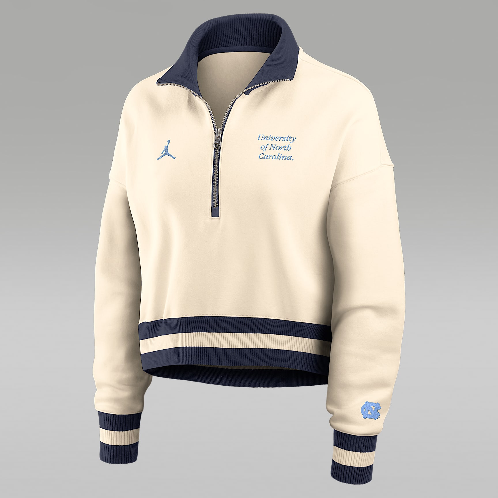 North Carolina Legacy Women's Jordan Brand College Cropped 1/4-Zip Crew