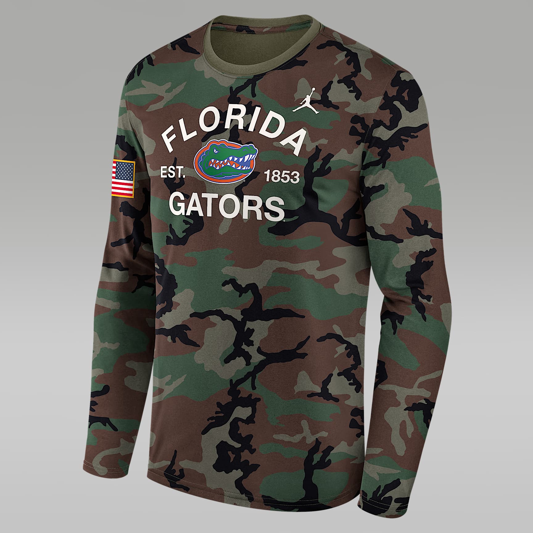 Florida 2025 Military Appreciation Legend Men's Jordan Brand Dri-FIT College Long-Sleeve T-Shirt