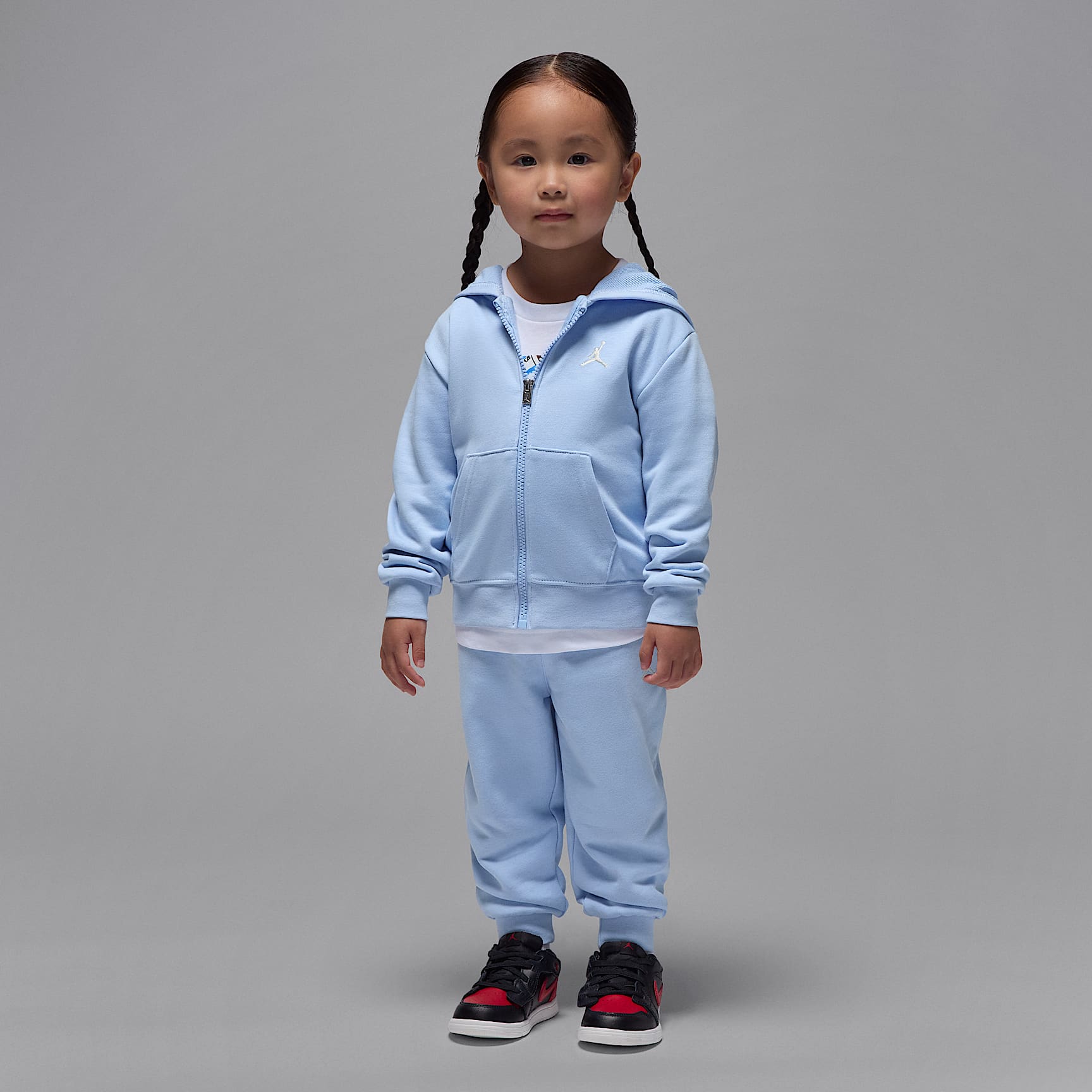 Conjunto de sudadera con gorro sin cierre de 2 piezas infantil Jordan Brookly French Terry