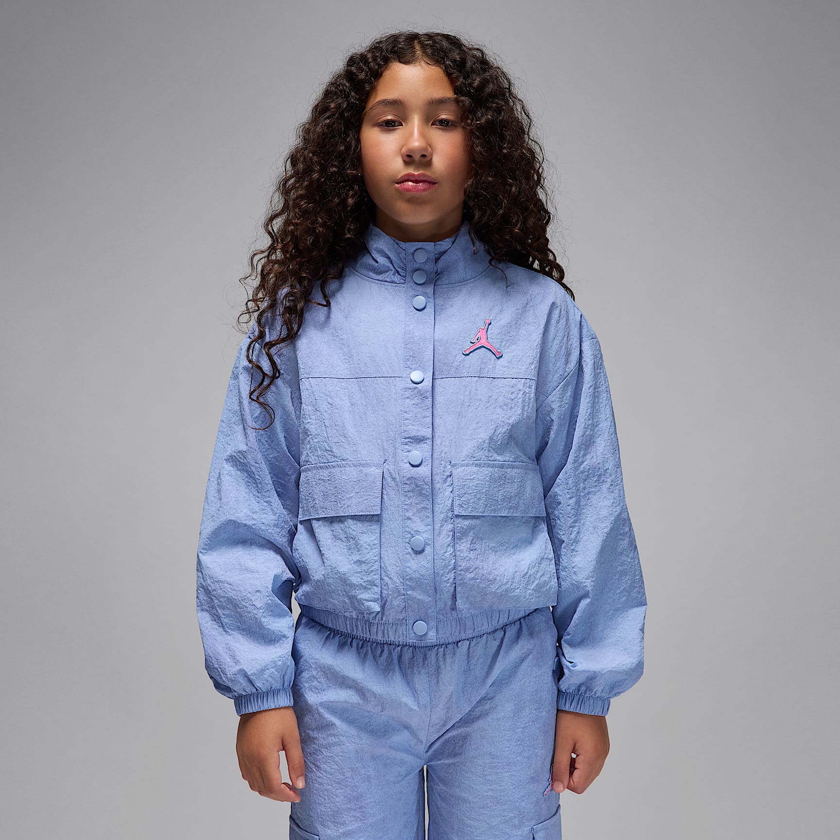 Chamarra ligera para niños talla grande Jordan Blue Jeans and Bling