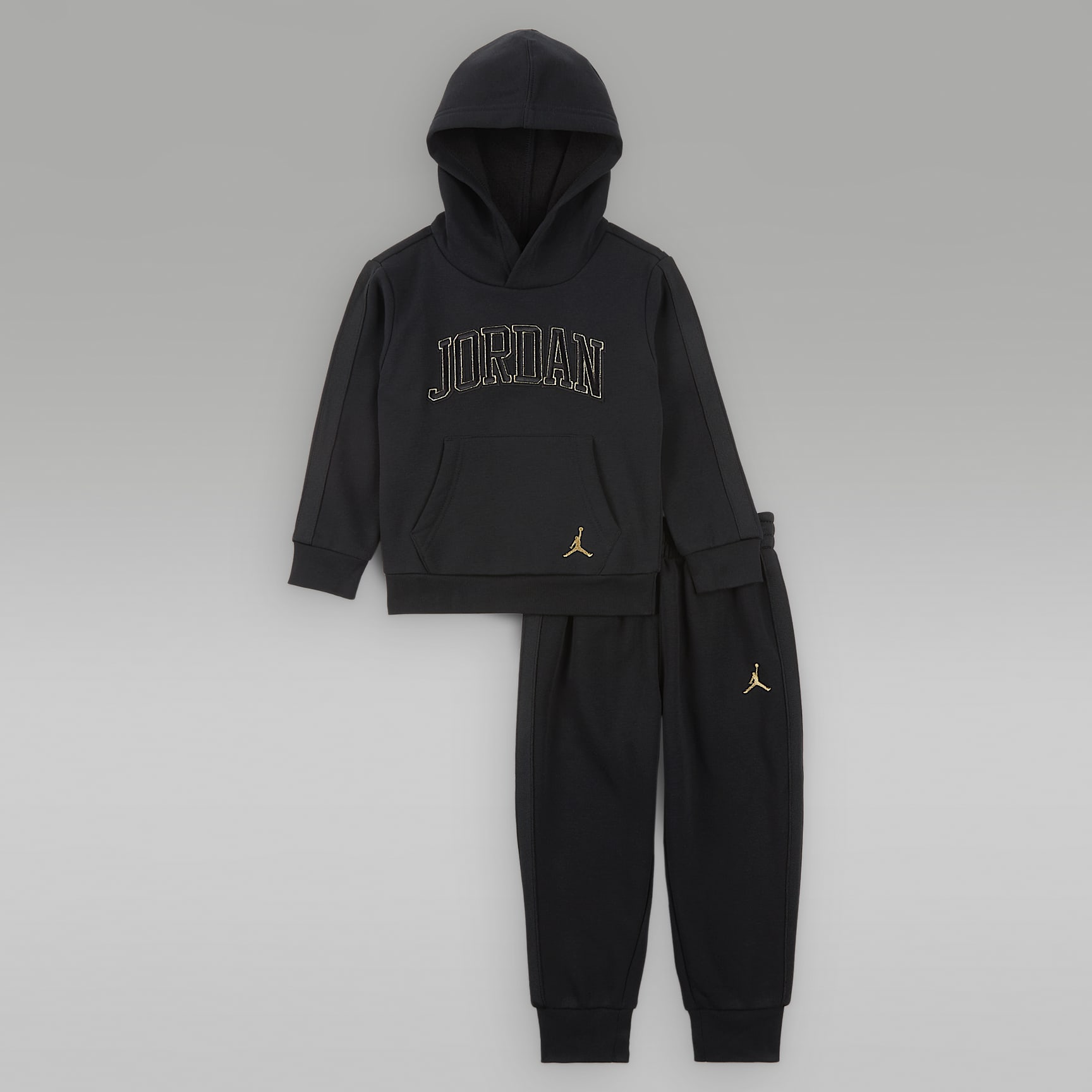 Conjunto de 2 piezas de sudadera con gorro sin cierre infantil Jordan "See Me Shine"