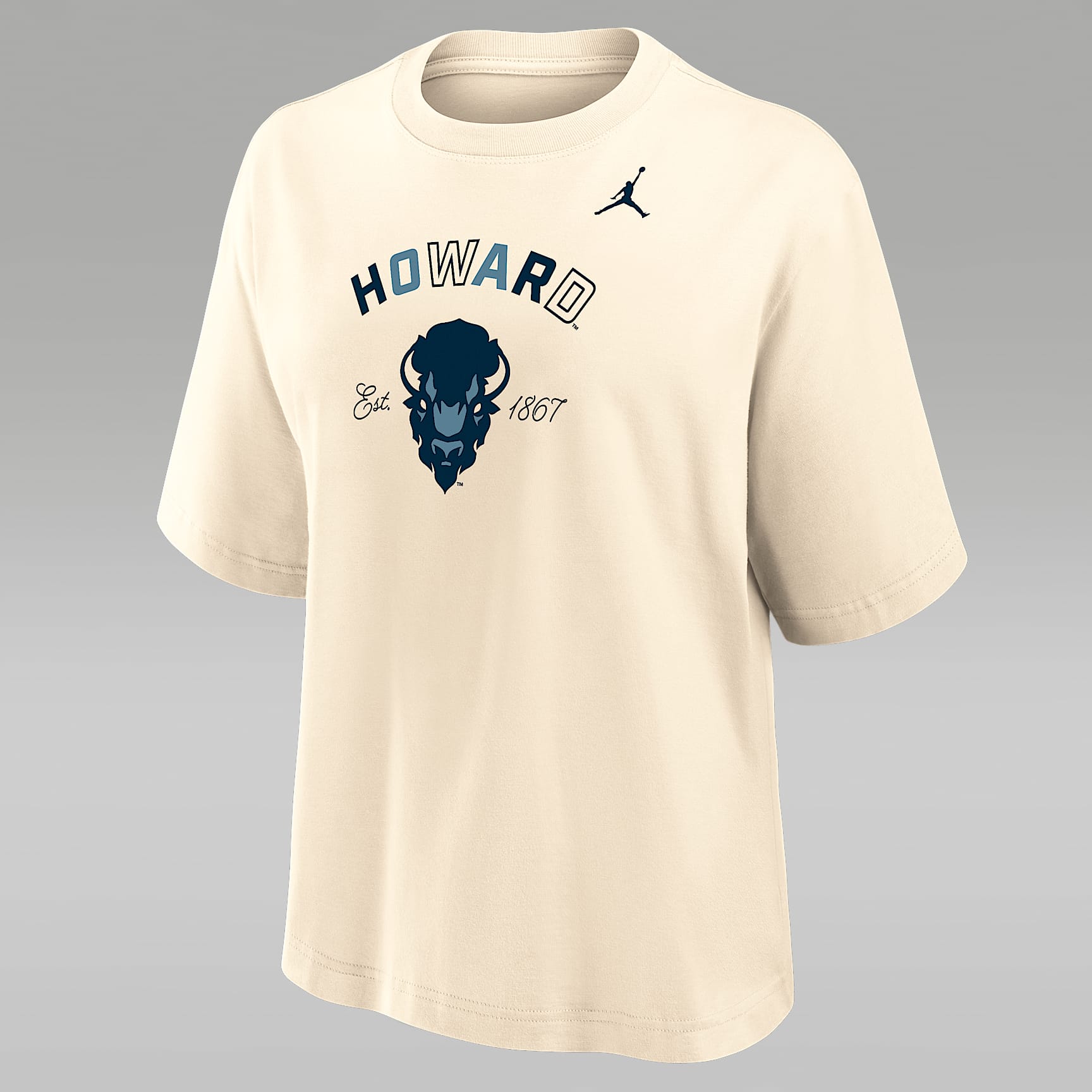 Playera de algodón de ajuste recto para mujer Jordan College (Howard University)