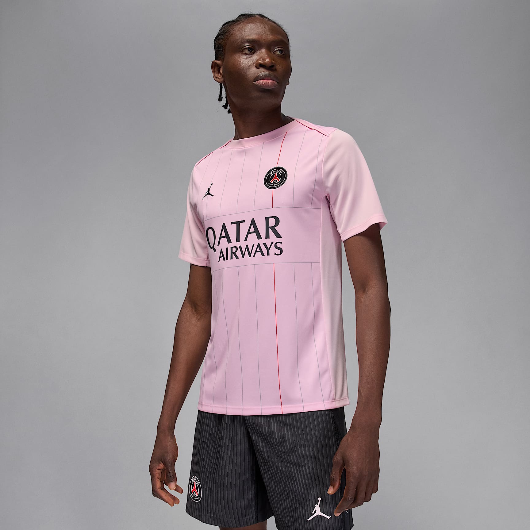 美品✨ジョーダン×PSG 1/4ジップ ドリフィット M ピンク QATARロゴ 