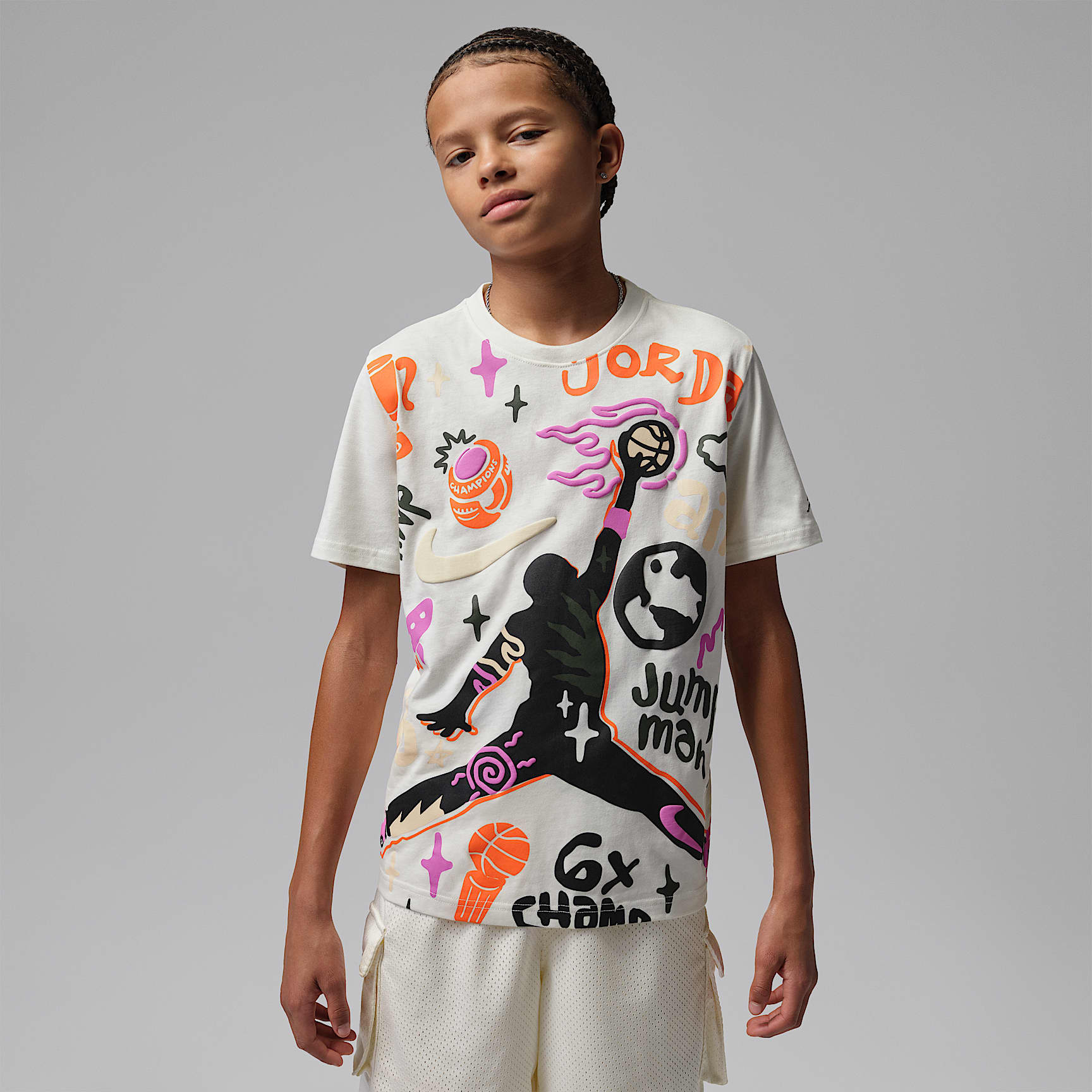 Playera Air Jordan World Tour Merch para niños talla grande Jordan