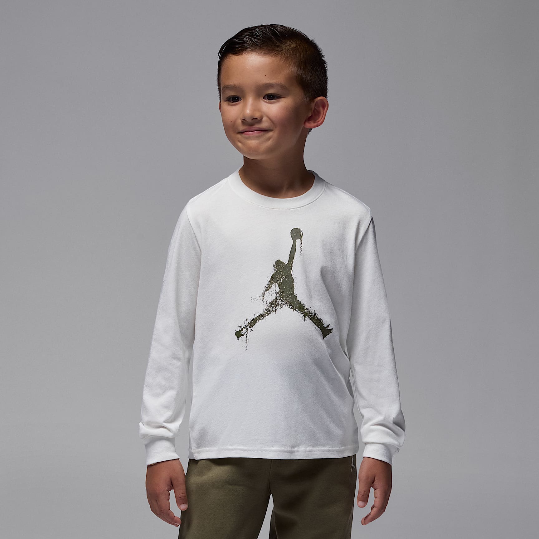 Playera de manga larga Jumpman Drip para niños talla pequeña Jordan