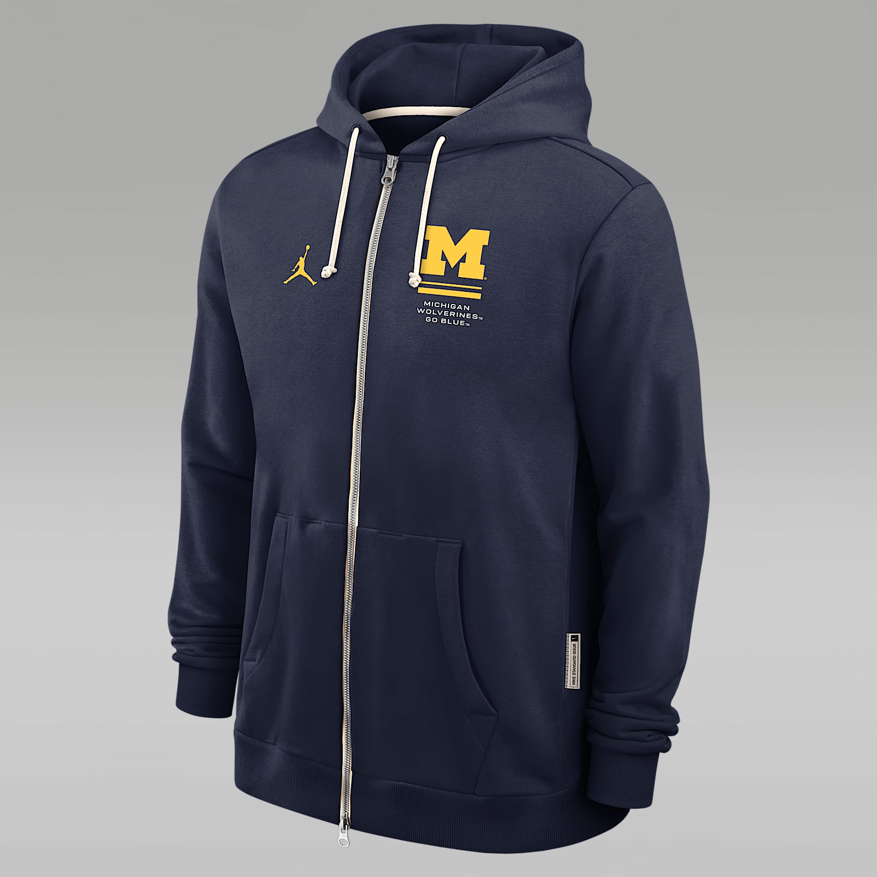 Sudadera con gorro universitaria marca Jordan Dri-FIT de cierre completo para hombre Michigan Sideline Standard Issue