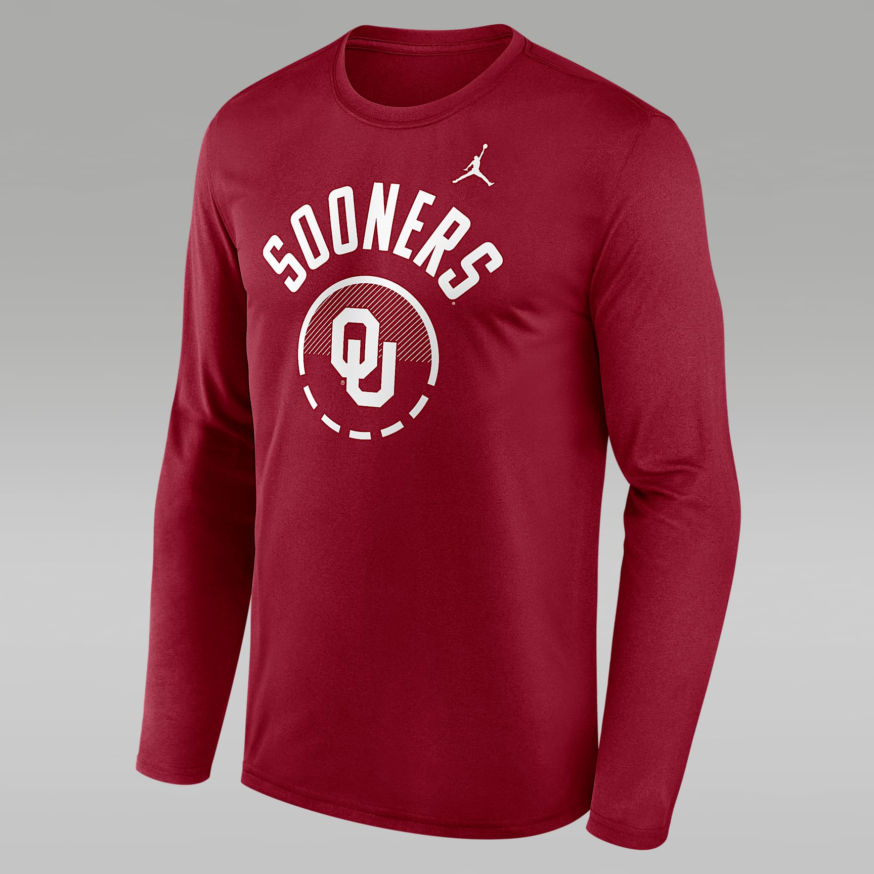 Oklahoma Courtside Men's Jordan Brand Dri-FIT College Long-Sleeve T-Shirt