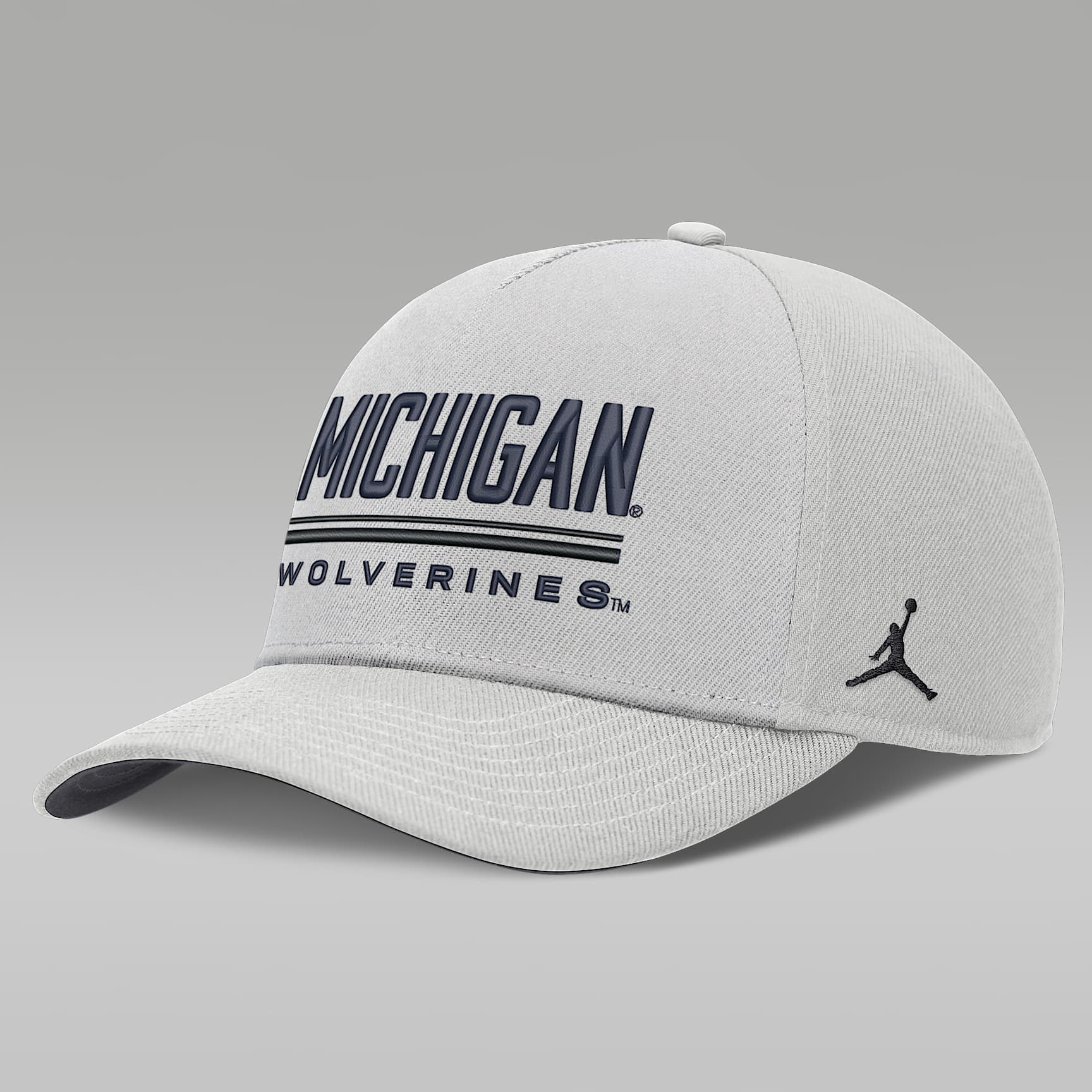 Gorra universitaria marca Jordan Dri-FIT ajustable para hombre Michigan Sideline Practice Rise