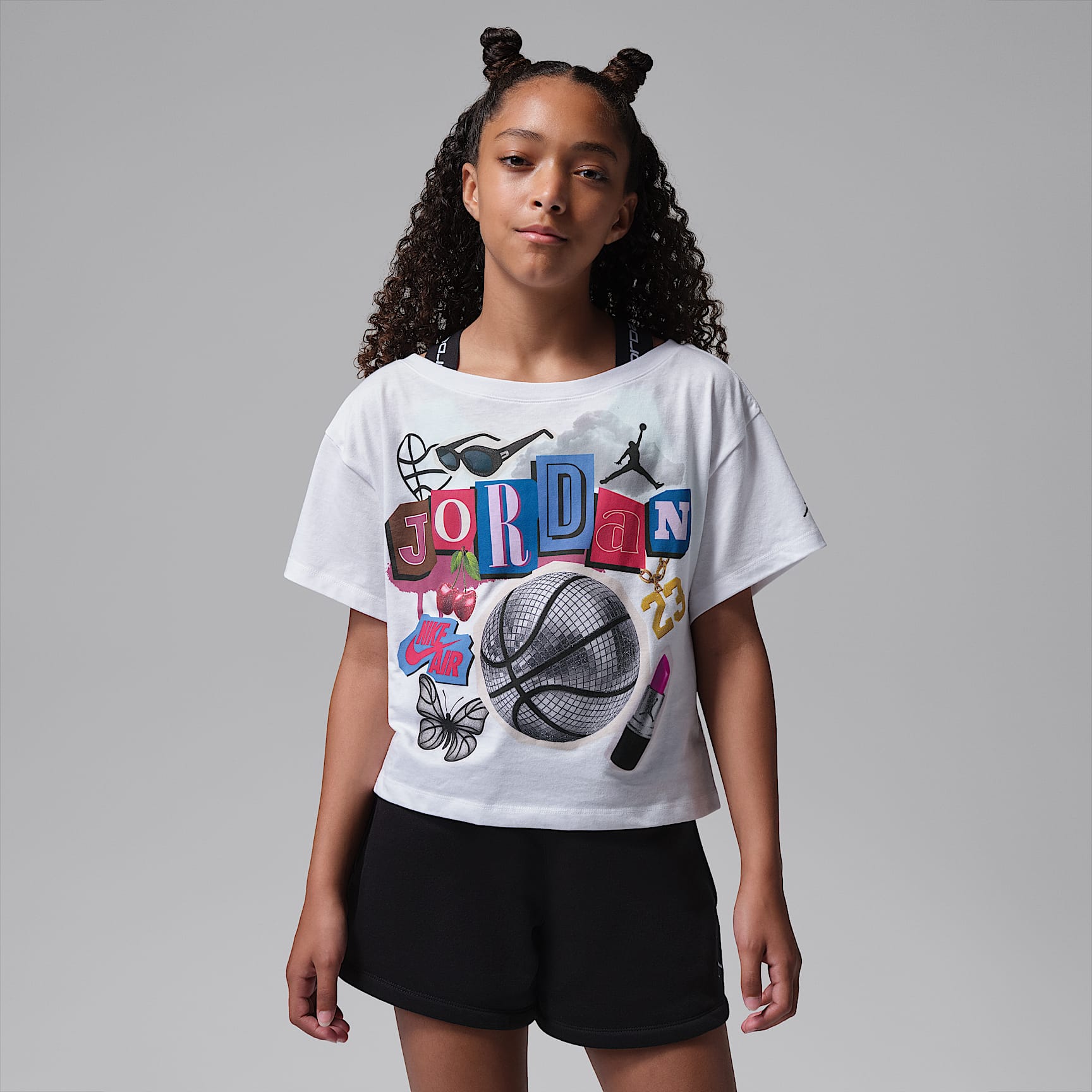 Playera Air con collage para niños talla grande Jordan