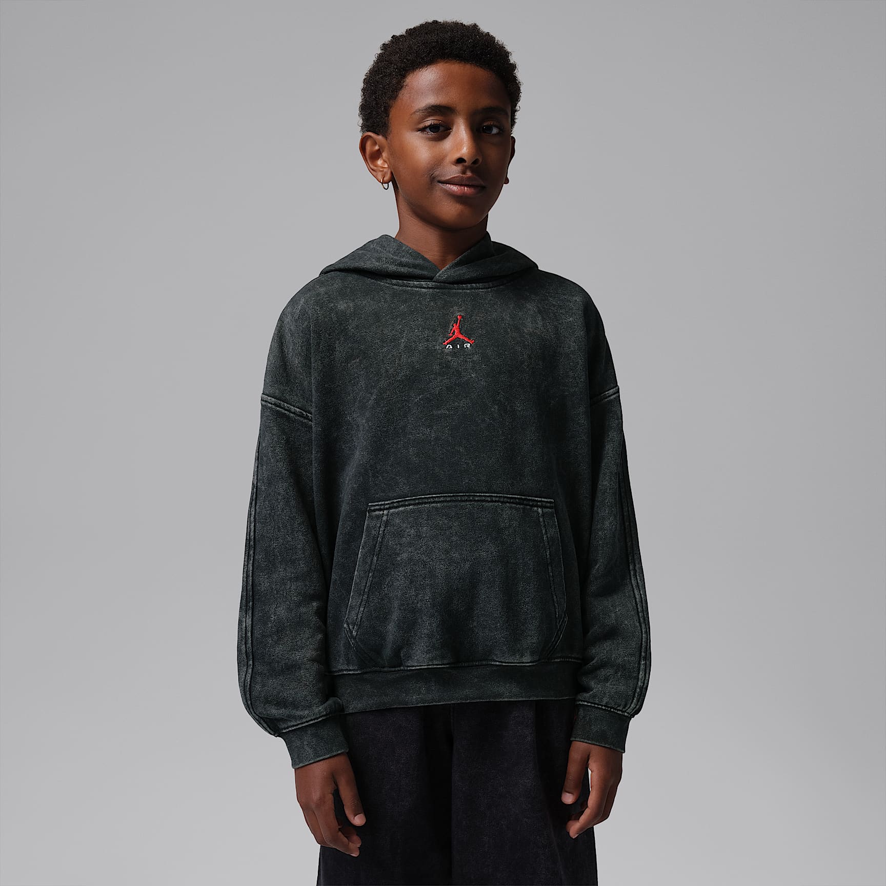 Jordan Big Kids' Acid Wash French Terry Pullover Hoodie