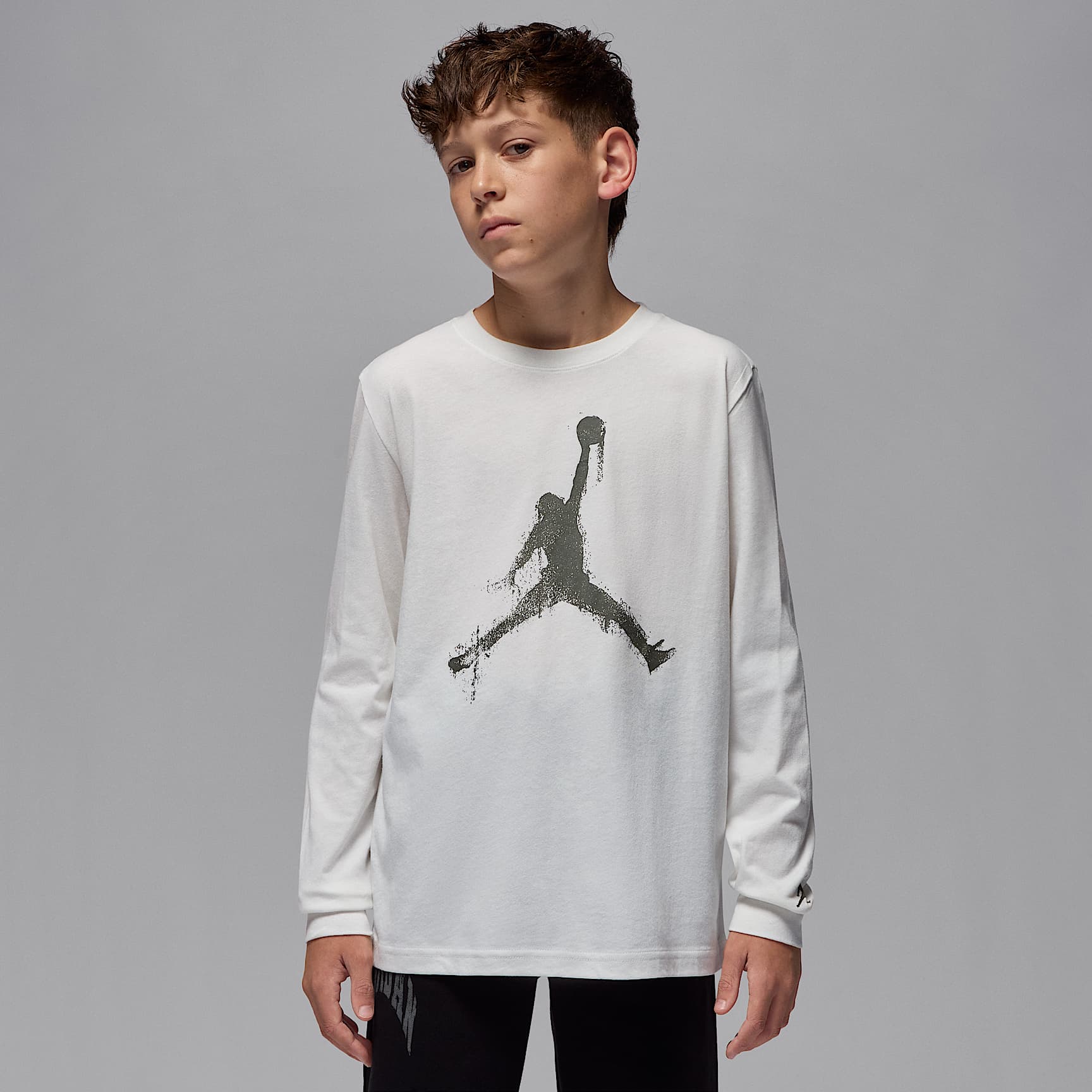 Playera de manga larga Jumpman Drip para niños talla grande Jordan