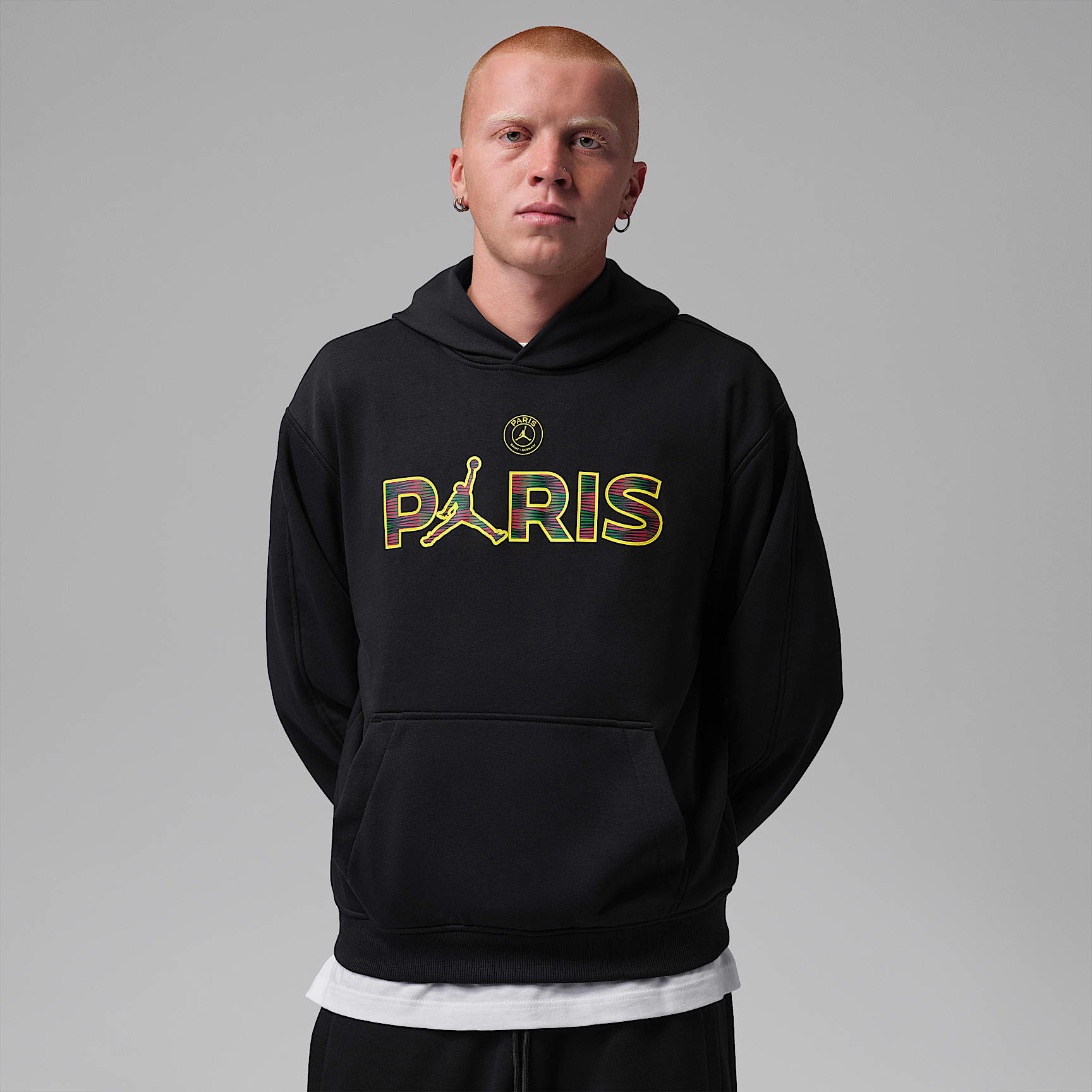 Sudadera con gorro sin cierre de tejido Fleece para hombre Paris Saint-Germain