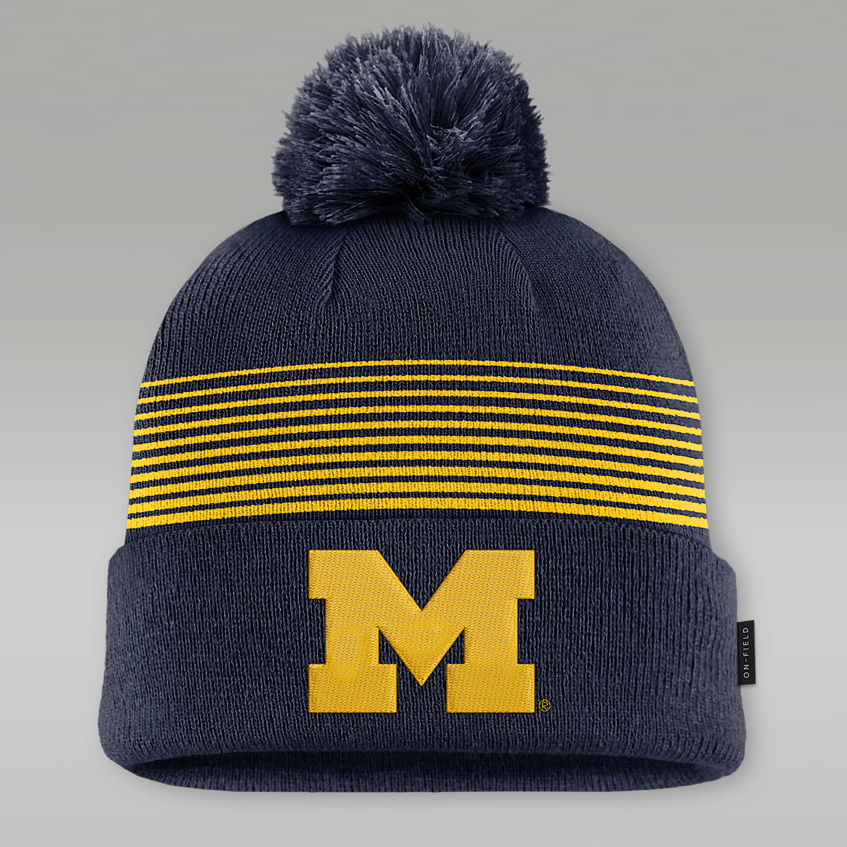 Michigan Sideline Peak Men's Jordan Brand College Cuffed Pom Beanie