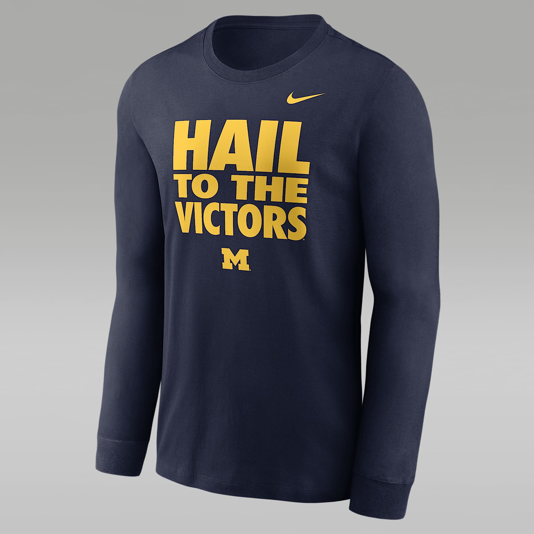 Michigan Sideline Slogan Men's Jordan Brand Dri-FIT College Long-Sleeve T-Shirt