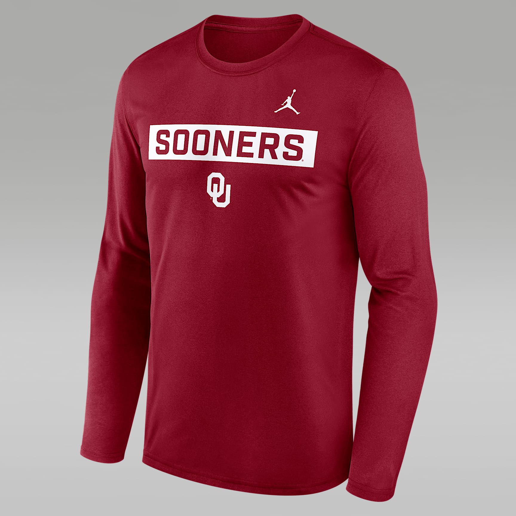 Playera de manga larga universitaria marca Jordan Dri-FIT para hombre Oklahoma Primetime Legend 2-Hit