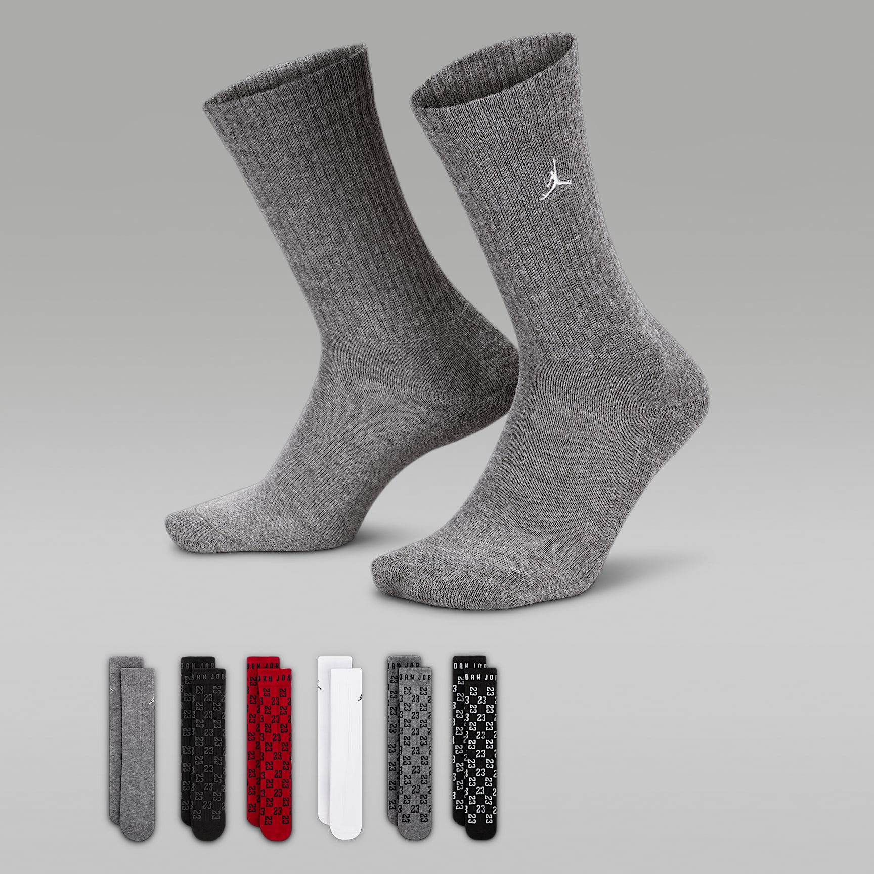 Jordan Monogram Essentials Big Kids' Crew Socks (6 Pairs)