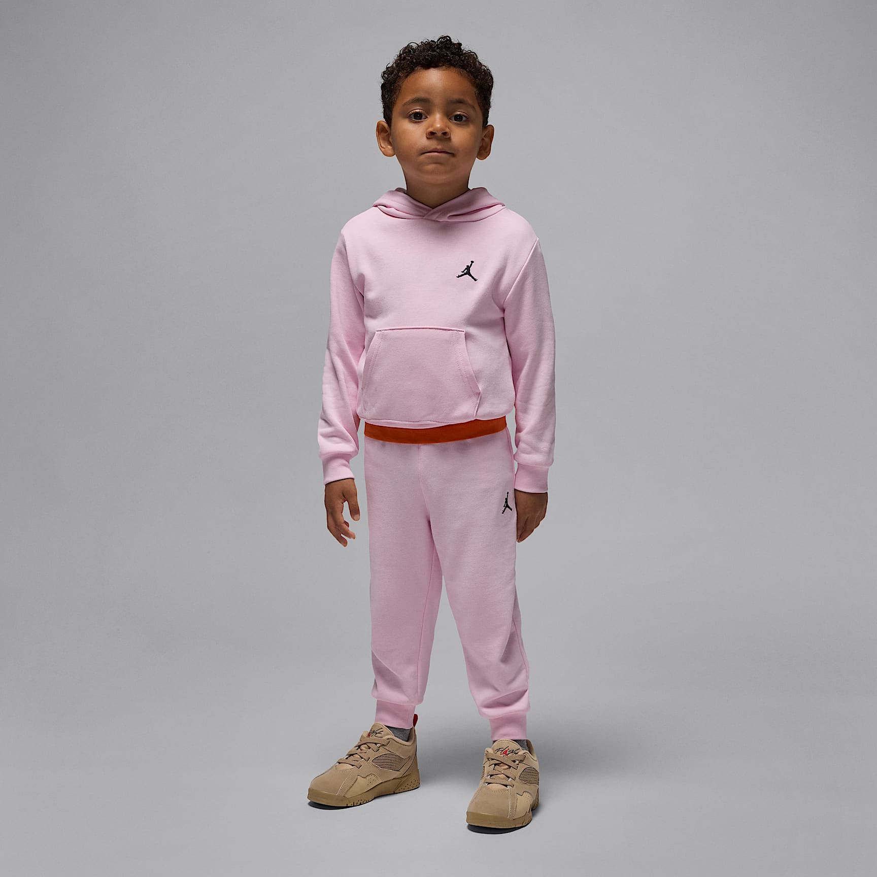 Conjunto de 2 piezas de sudadera con gorro sin cierre infantil Jordan Brookly French Terry