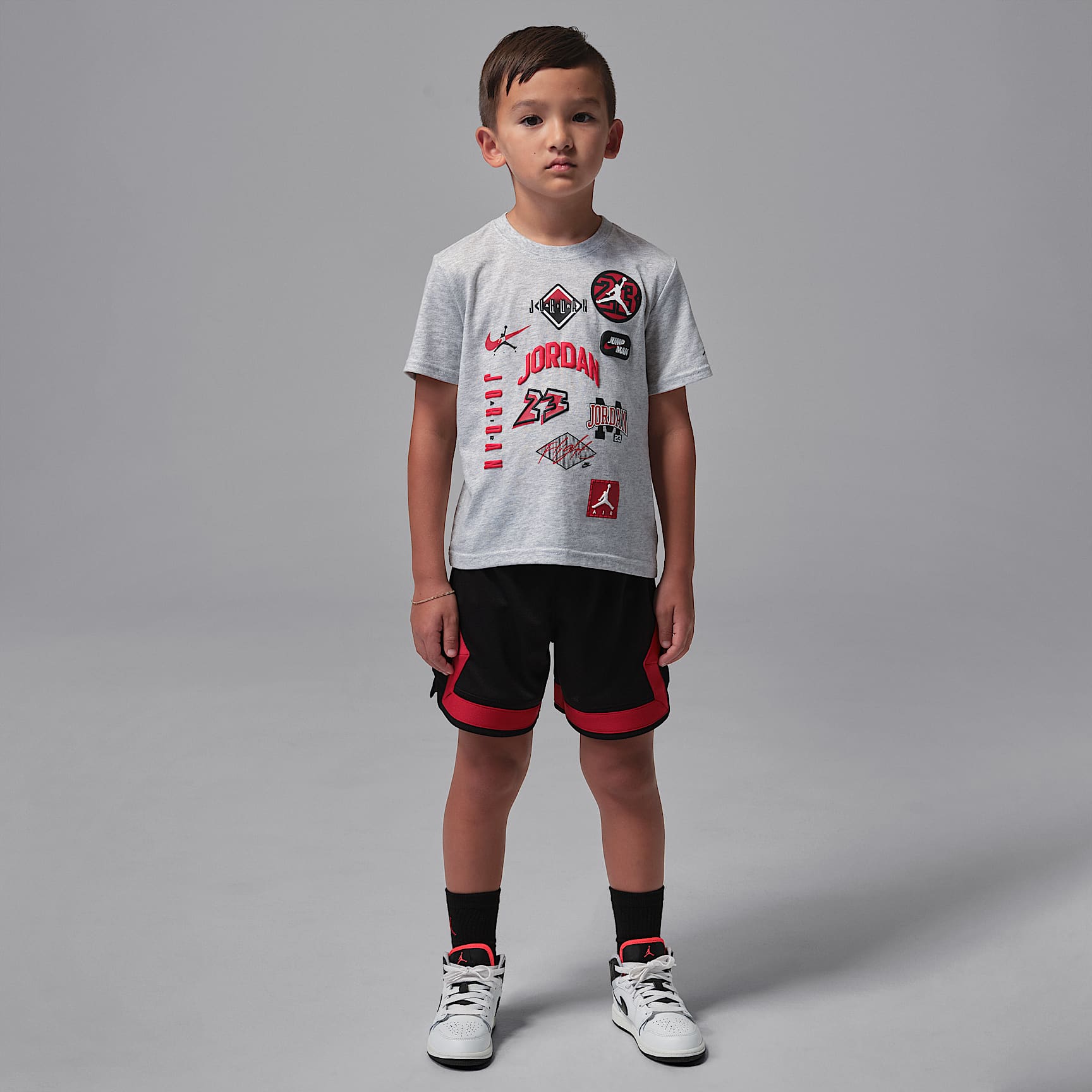 Jordan Little Kids' Dynasty Patch T-Shirt and Mesh Shorts Set