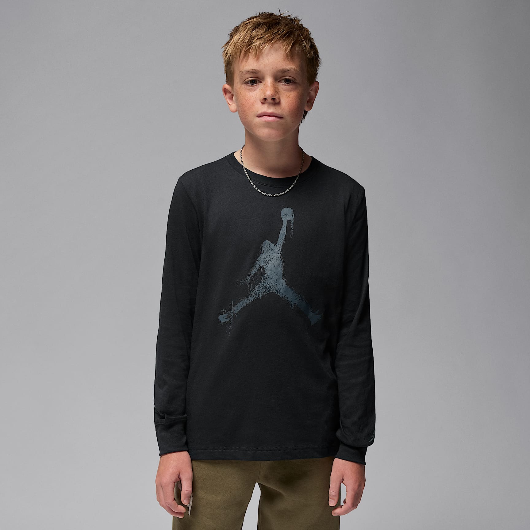 Playera de manga larga Jumpman Drip para niños talla grande Jordan