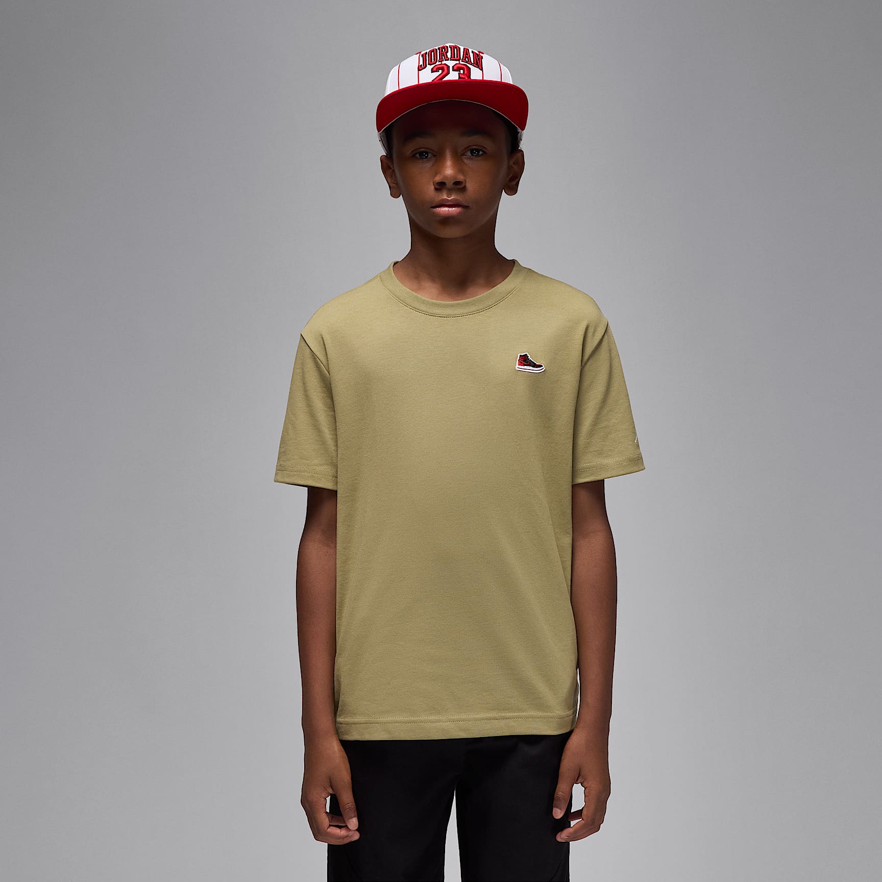 Playera con parche para niños talla grande Air Jordan 1