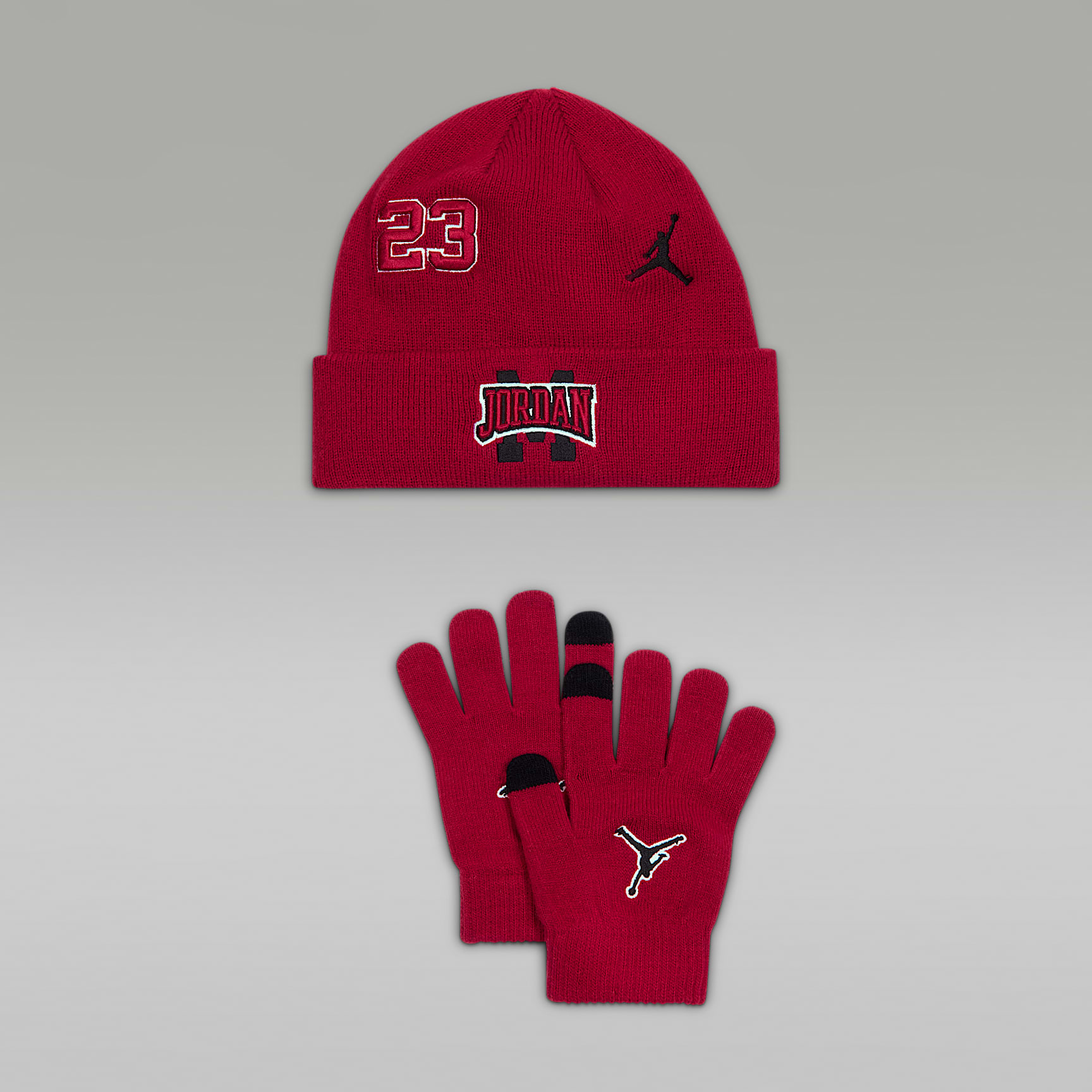 Conjunto de 2 piezas de gorro con parche para niños talla grande Jordan