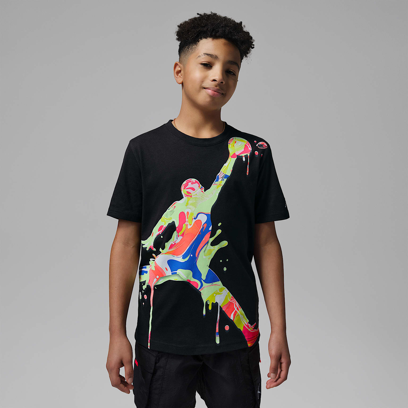 Playera Jumpman Paint Spill para niños talla grande Jordan Super Splash