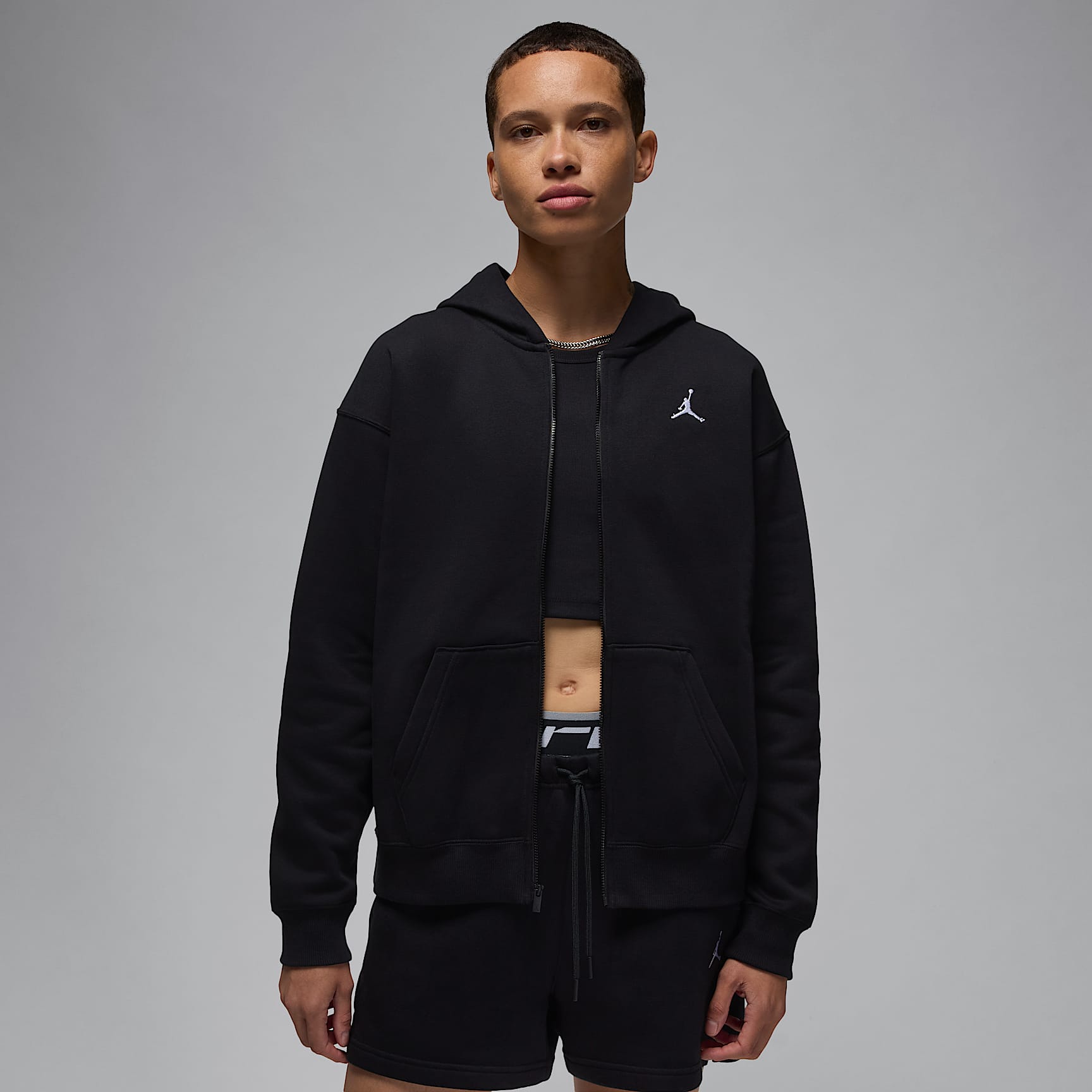Sweat à capuche en tissu Fleece à zip Jordan Brooklyn pour femme