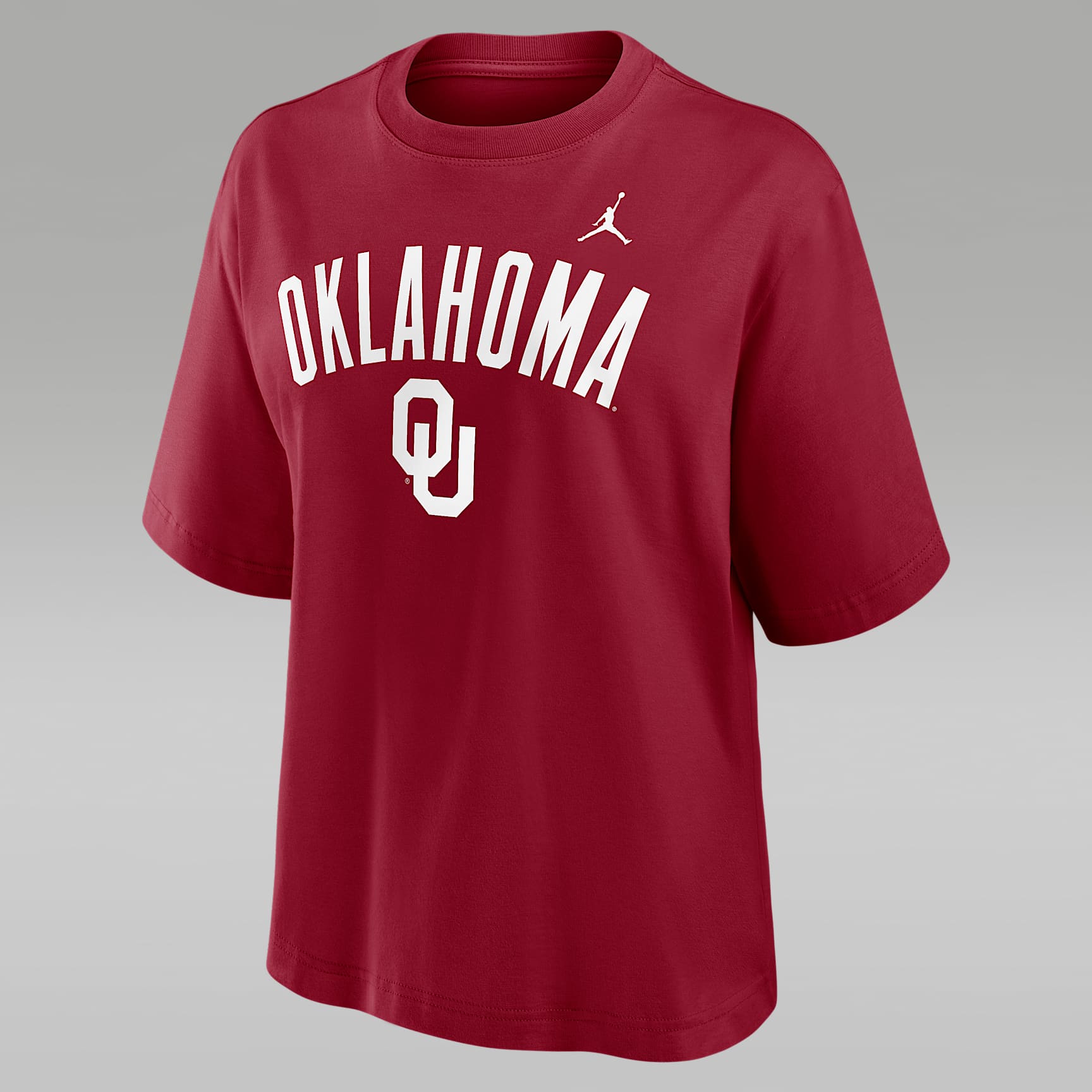Oklahoma Arch Over Logo Boxy Women's Jordan Brand College T-Shirt