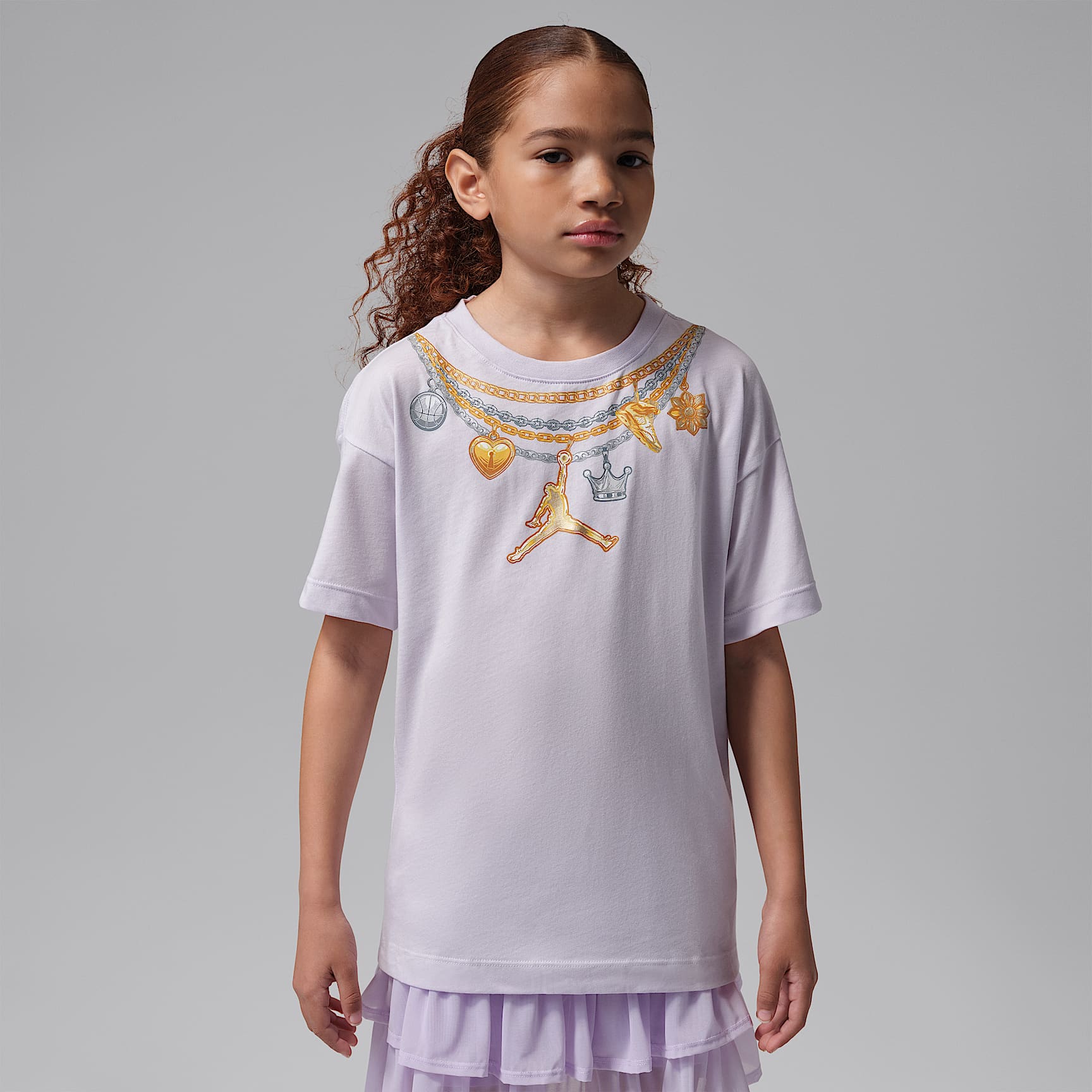 Jordan Big Kids' Charm Necklace T-Shirt