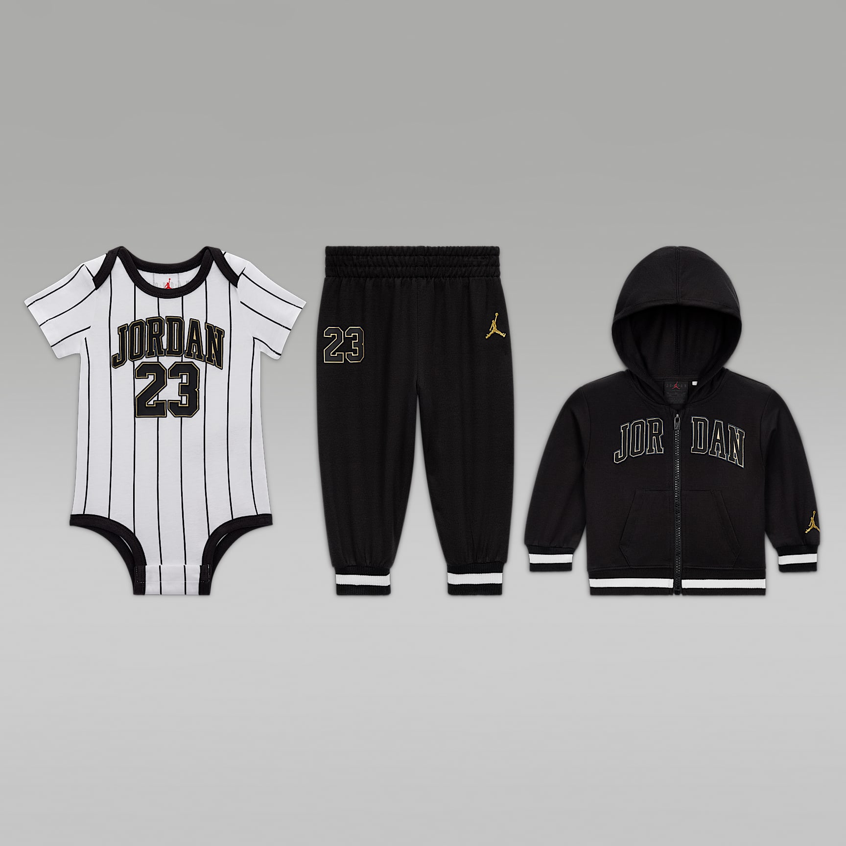 Conjunto de 3 piezas de sudadera con gorro 23 Jersey de cierre completo para bebé (de 0 a 6 meses) Jordan