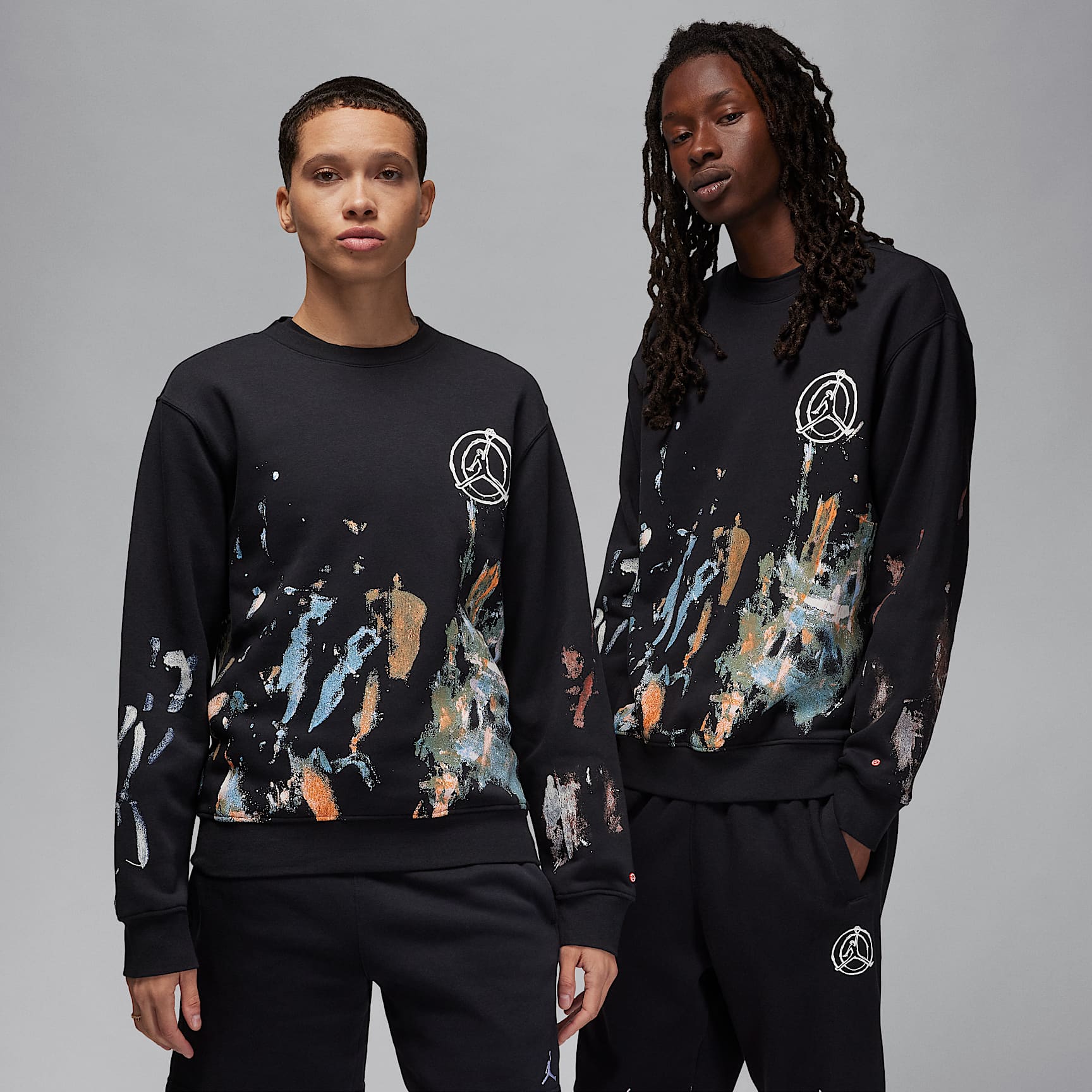 Jordan Artist Series by Jammie Holmes Fleece Crew-Neck Sweatshirt