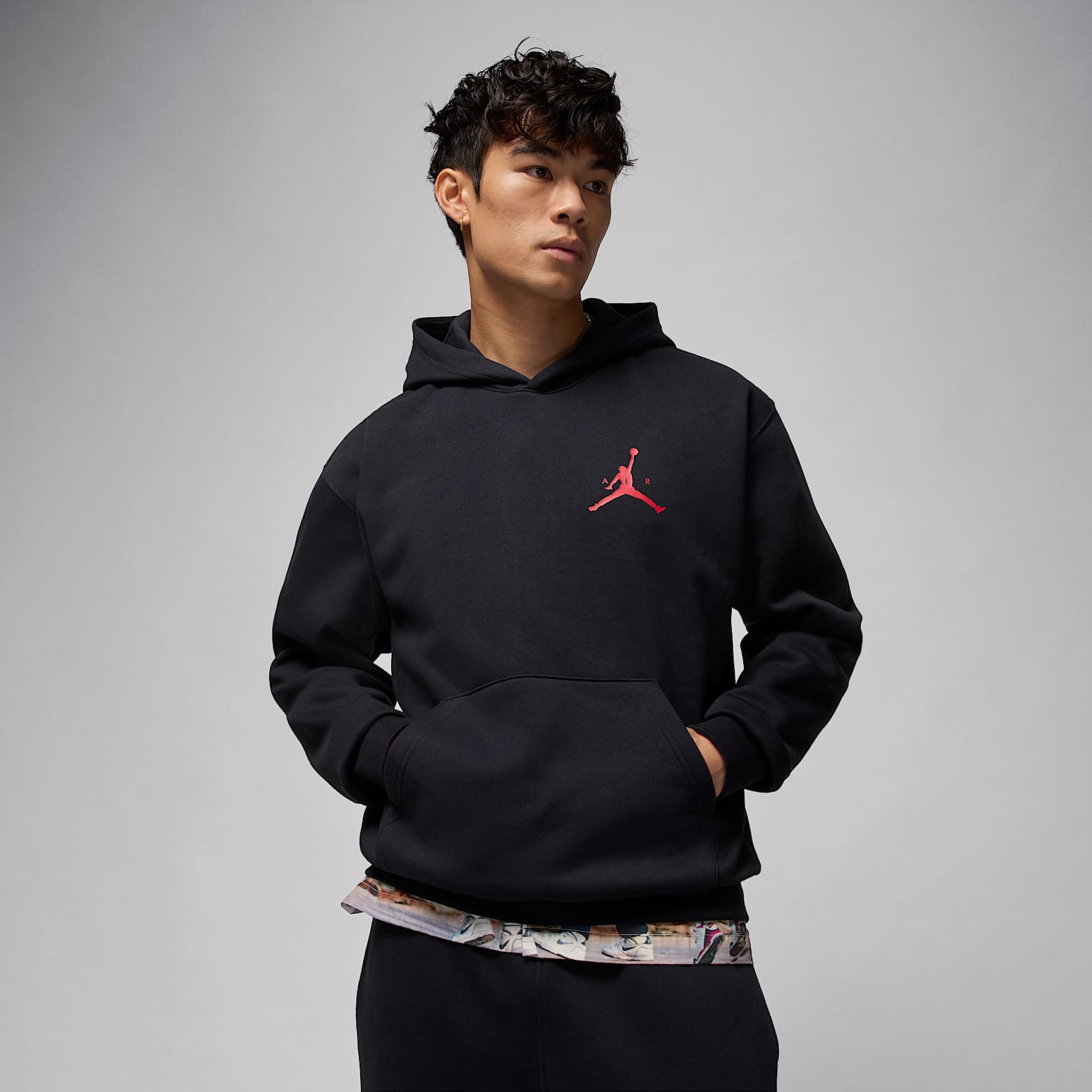 Sudadera con gorro sin cierre Jordan Jumpman de tejido Fleece para hombre