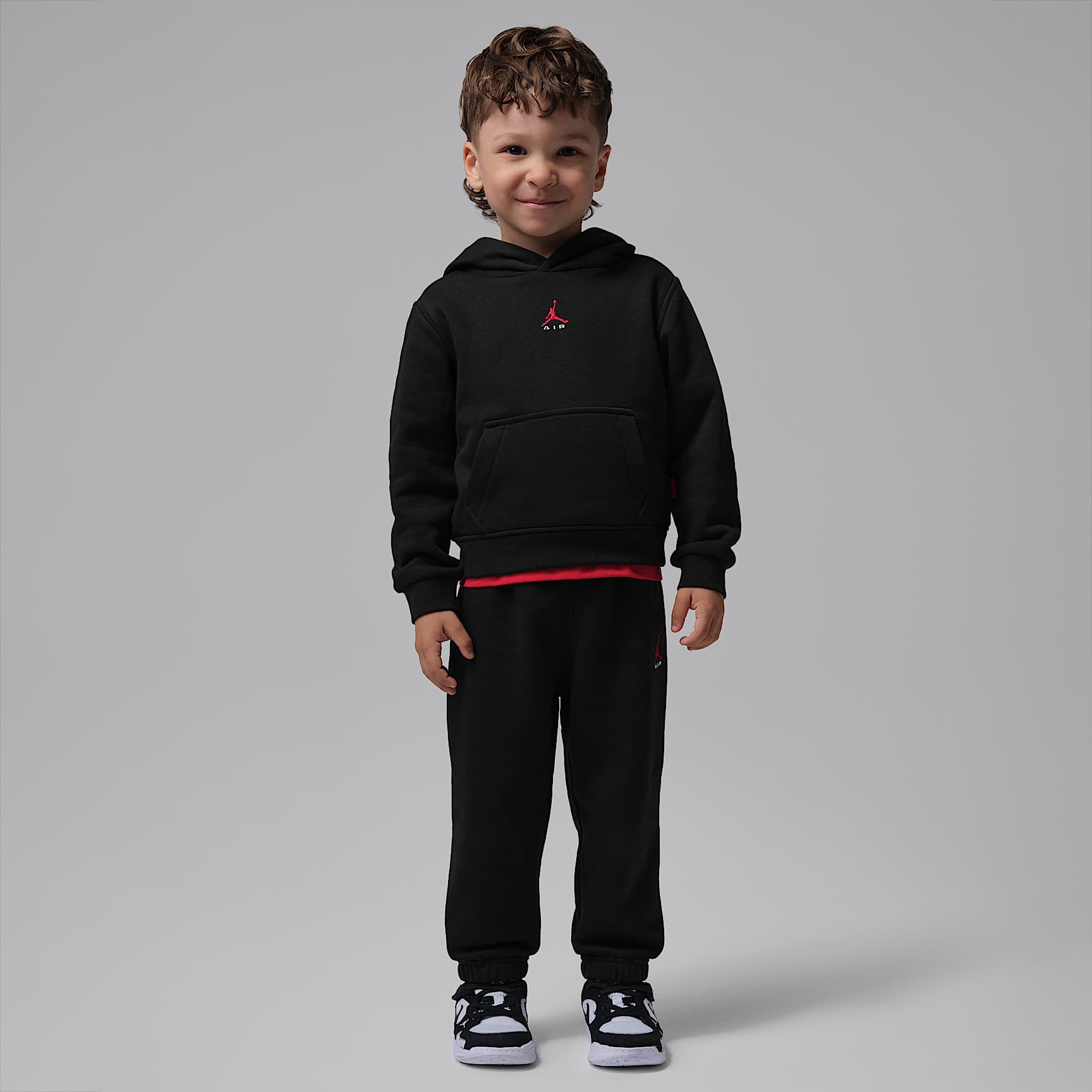 Conjunto de 2 piezas con sudadera con gorro sin cierre infantil Jordan Brooklyn Fleece