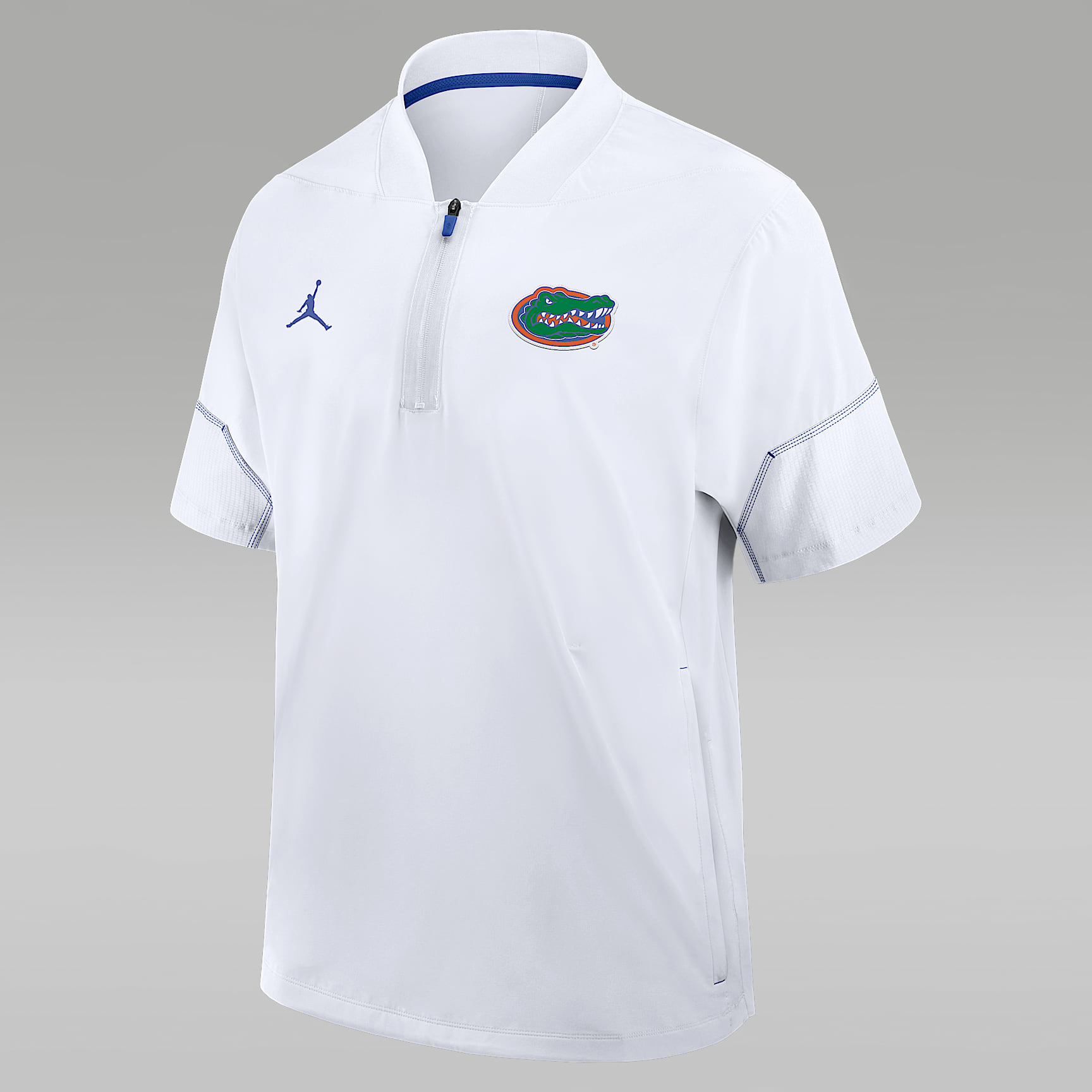 Florida Sideline Coach Men's Jordan Brand College 1/2-Zip Short-Sleeve Hooded Jacket